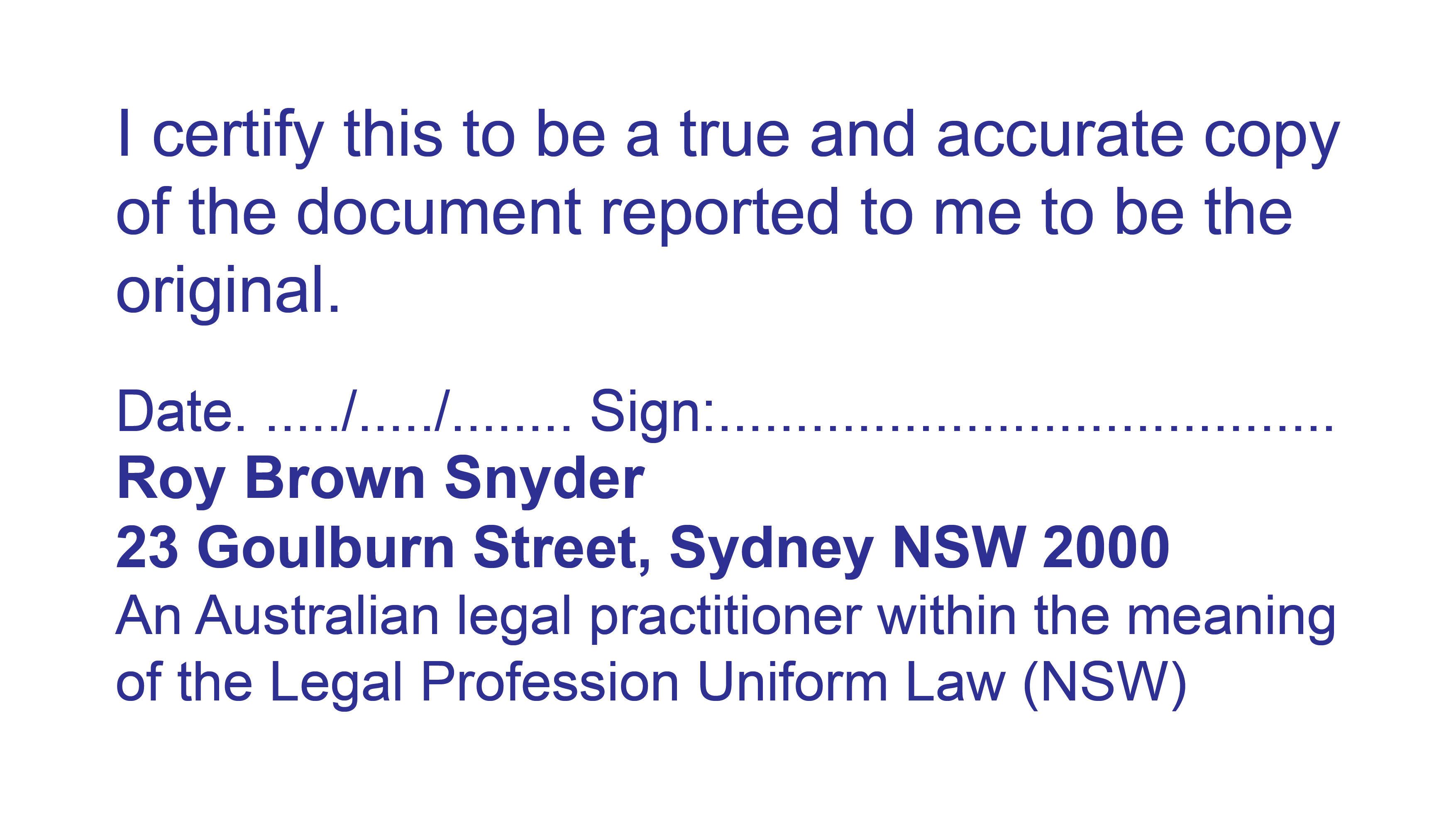 Australian Legal Practitioner Stamps