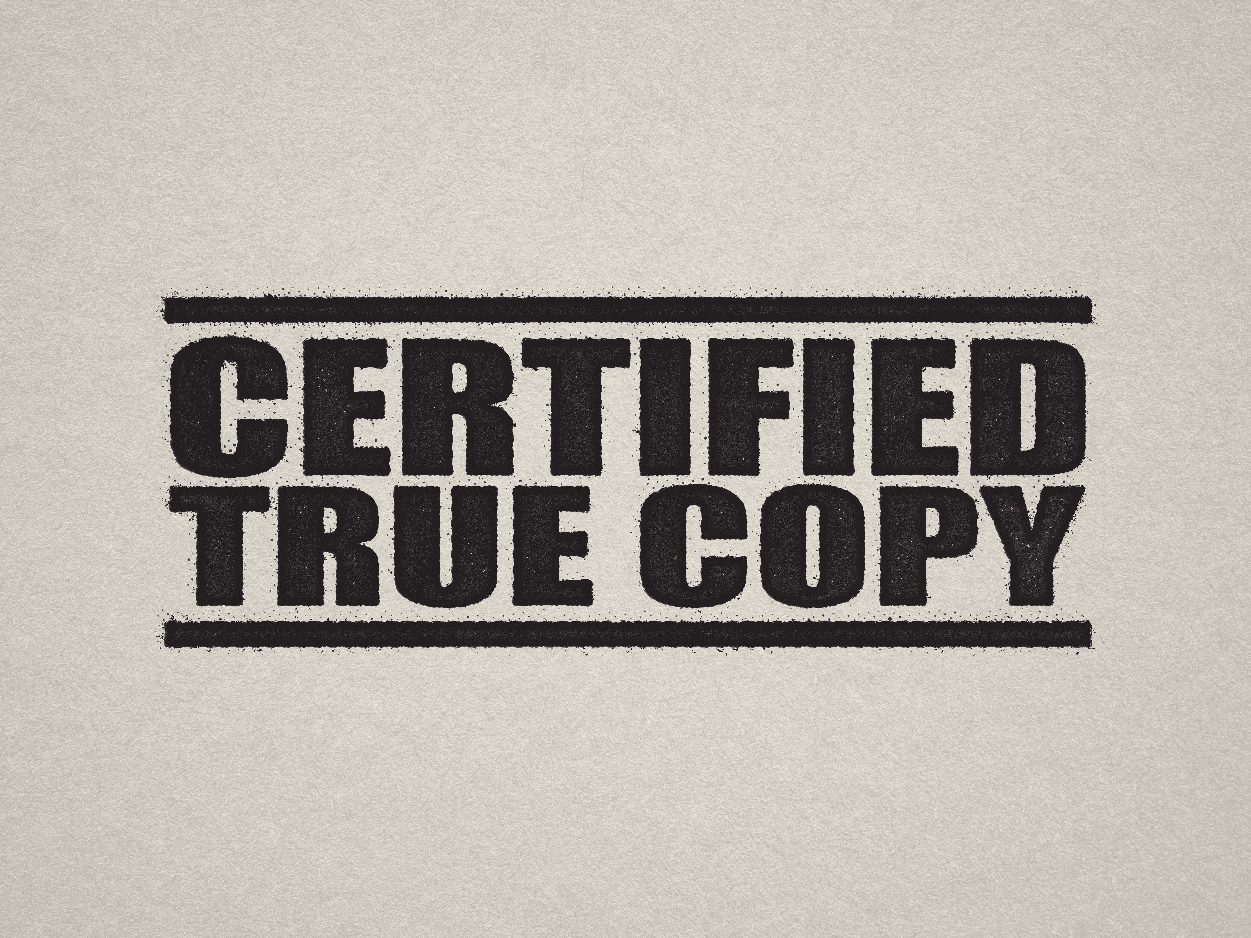 mock up design of 'Certified True Copy' rubber stamp black ink in paper background stampers hand stamp office business inventory documents self inking prefill refillable stamps stamping