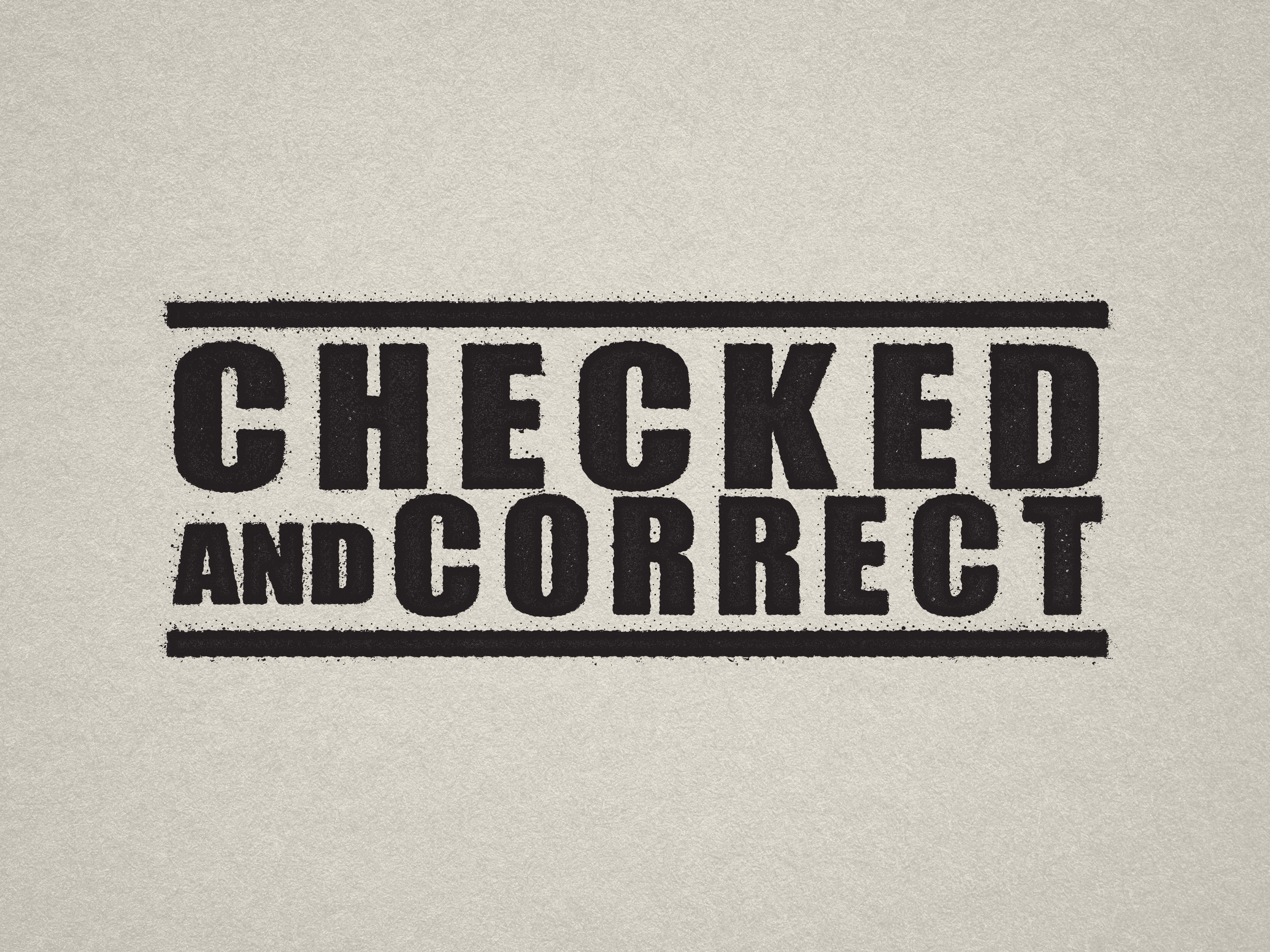 Pre-designed Checked and Correct rubber stamp Black ink