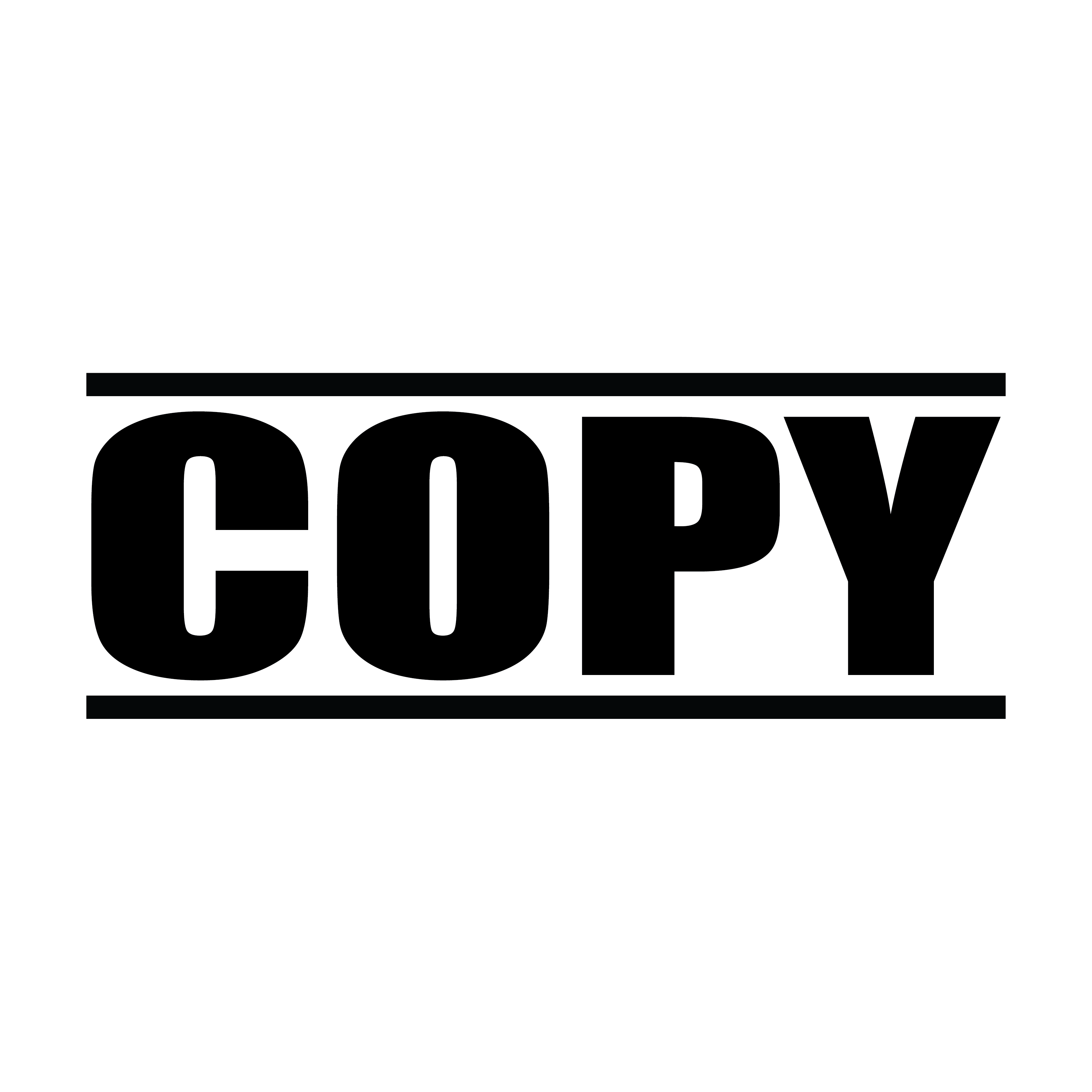 "A black self inking rubber stamp with the word 'COPY' printed in bold capital letters in black ink. stampers hand stamp office business inventory documents black ink
"