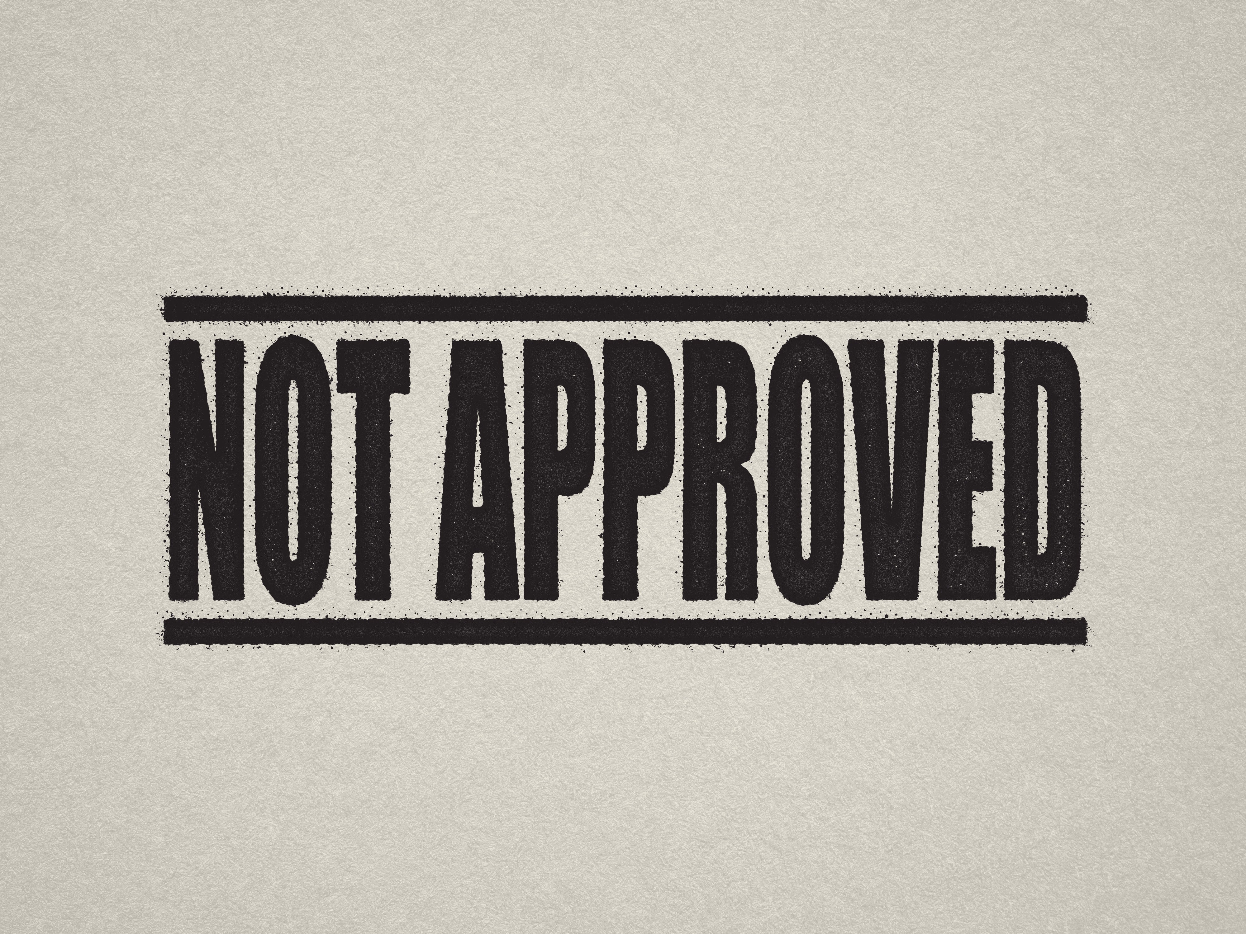 mock up design of 'Not Approved' rubber stamp black ink in paper background stampers hand stamp office business inventory documents self inking prefill refillable stamps stamping