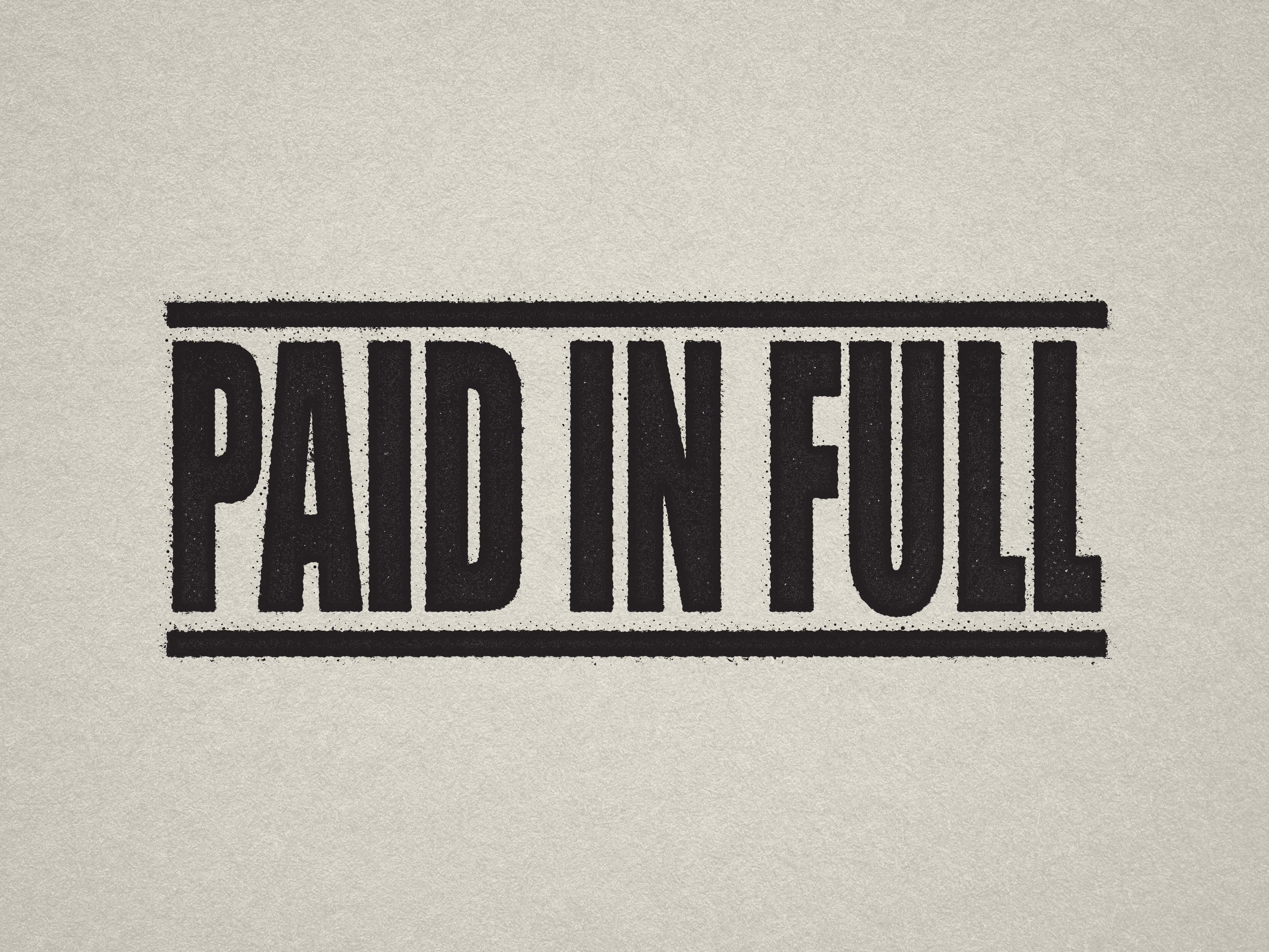 mock up design of 'Paid In Full' rubber stamp black ink in paper background stampers hand stamp office business inventory documents