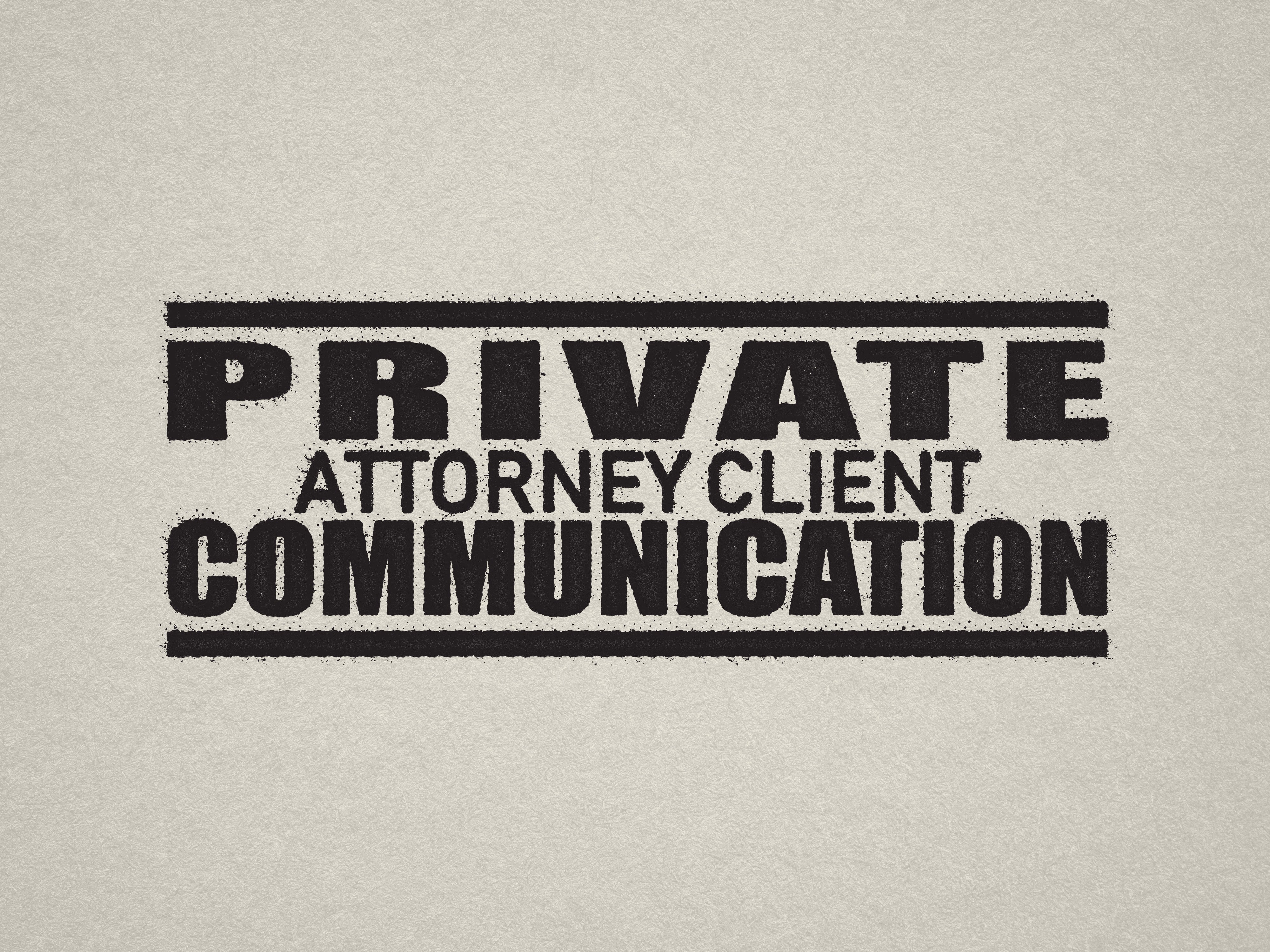 Private Attorney Communication mail stamp Black ink
