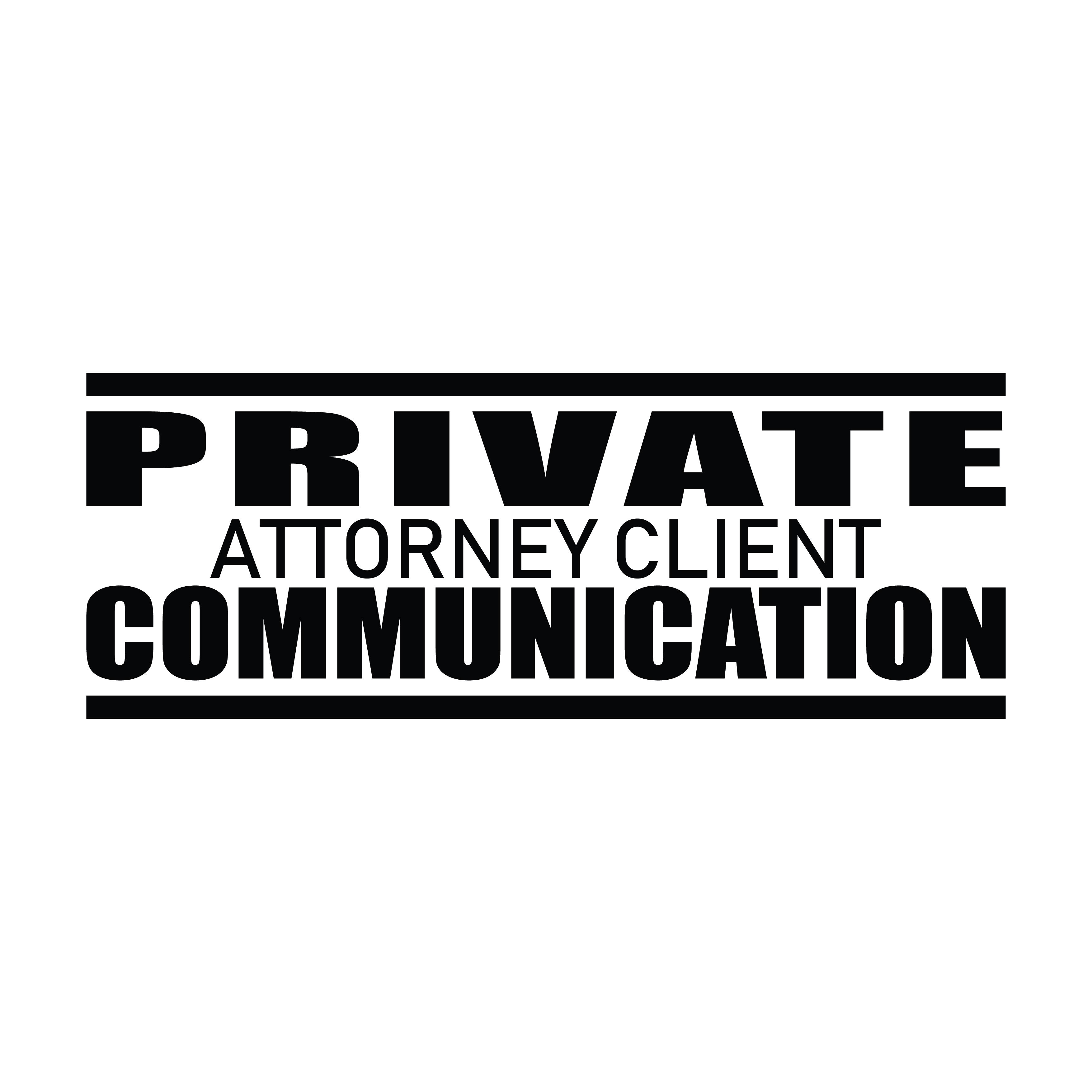 Black Private Attorney Communication rubber stamp