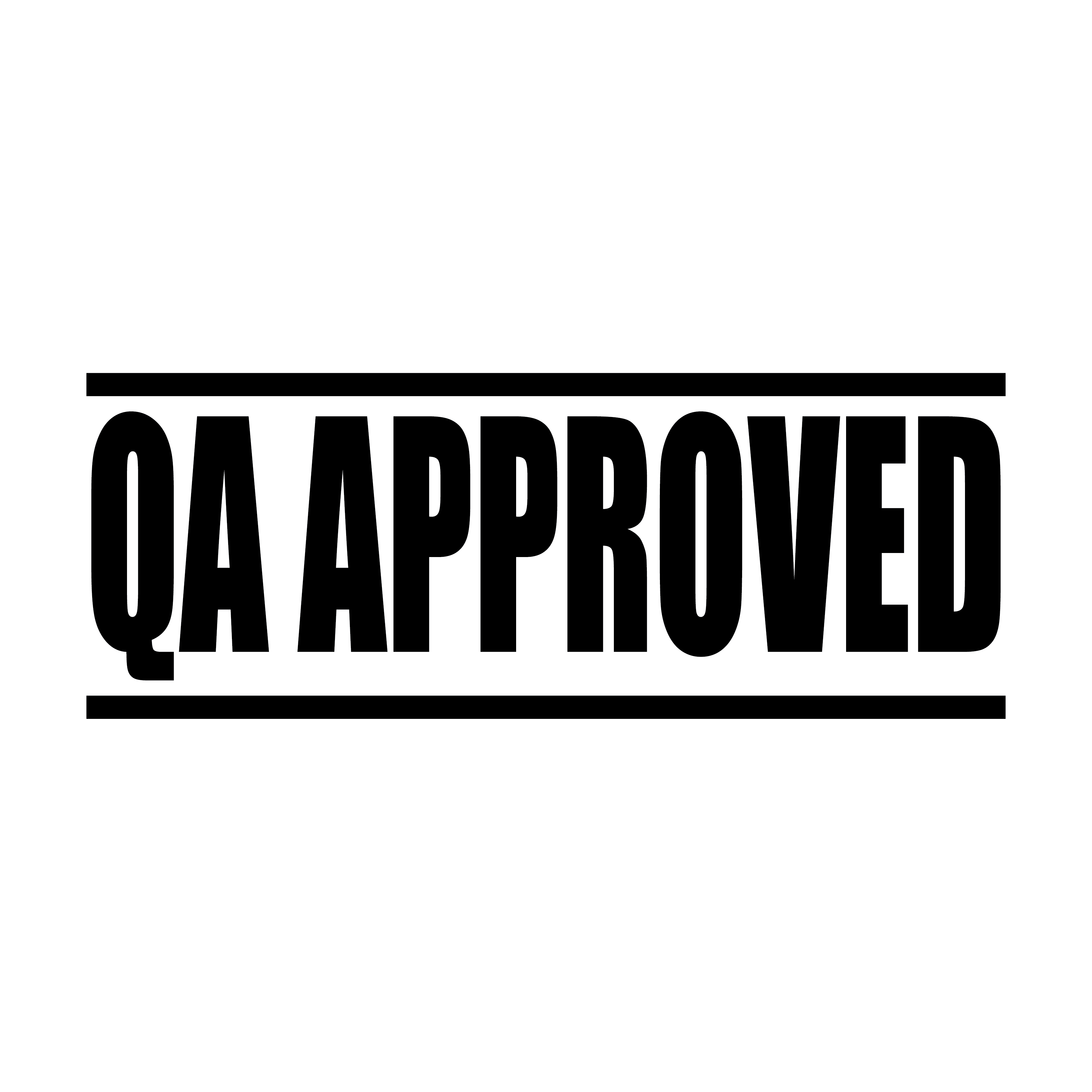 A Black 'QA Approved' stamp