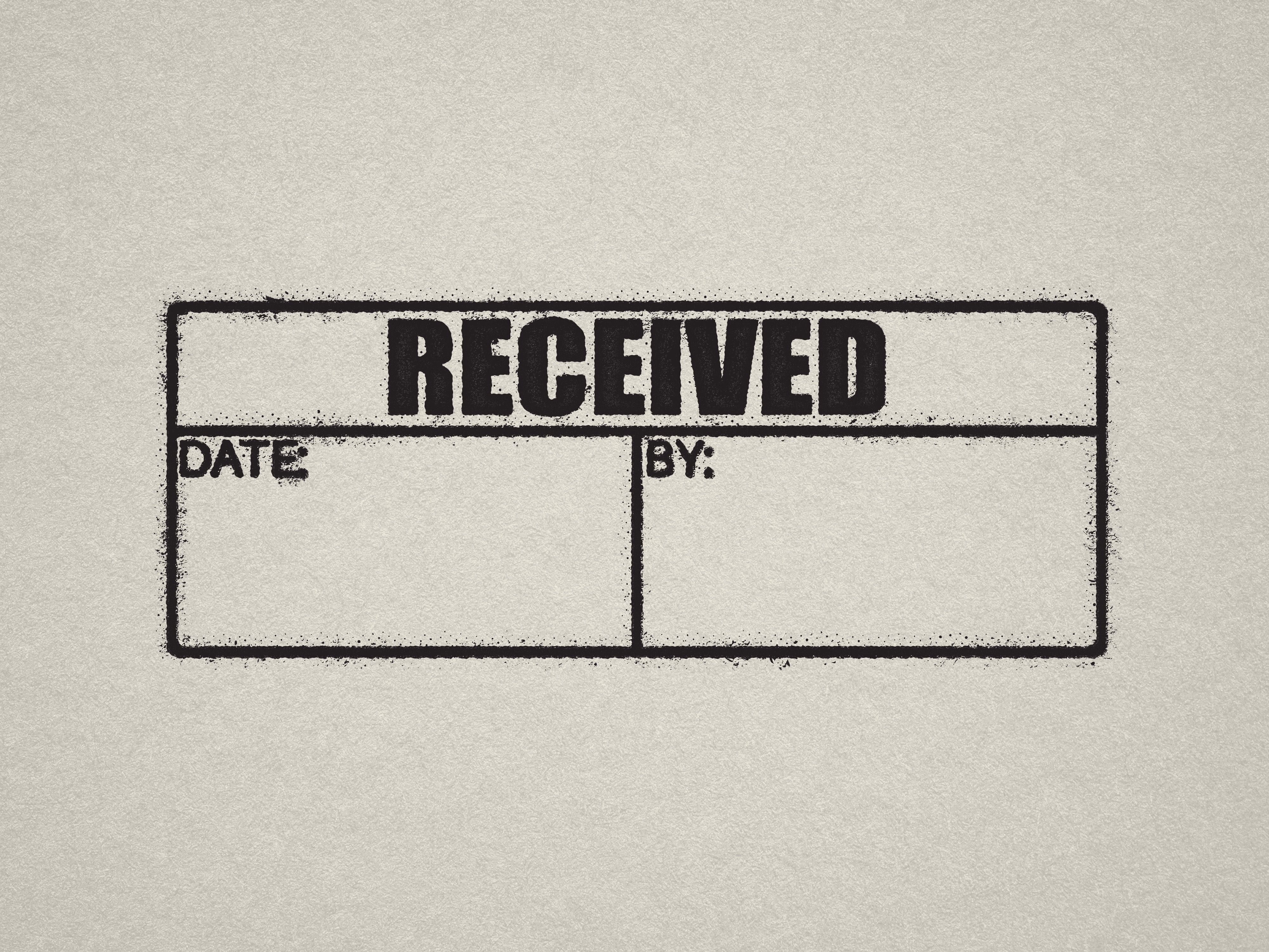 Readymade Received Date By Stamp Black ink