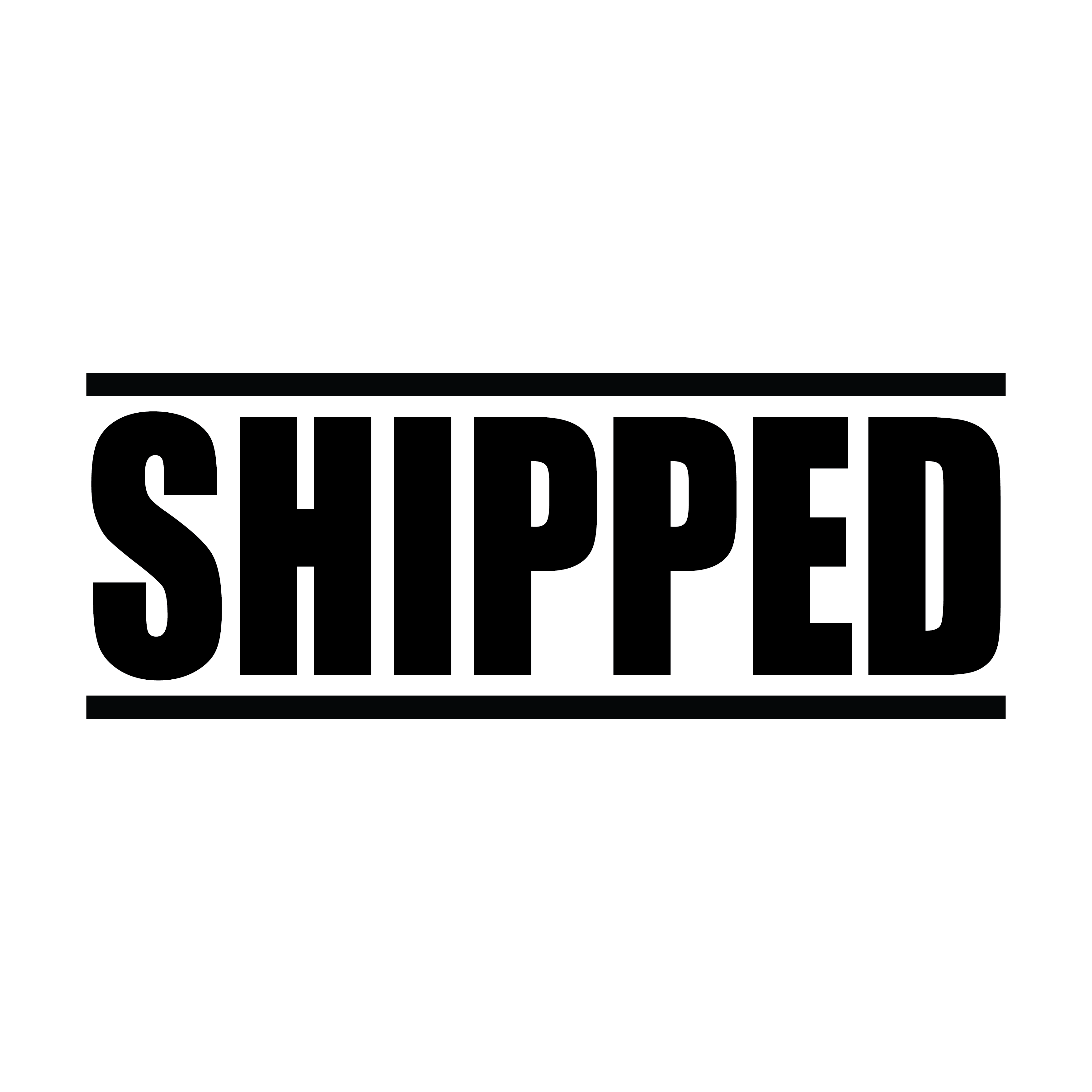 ready made "Shipped" stamp Black ink