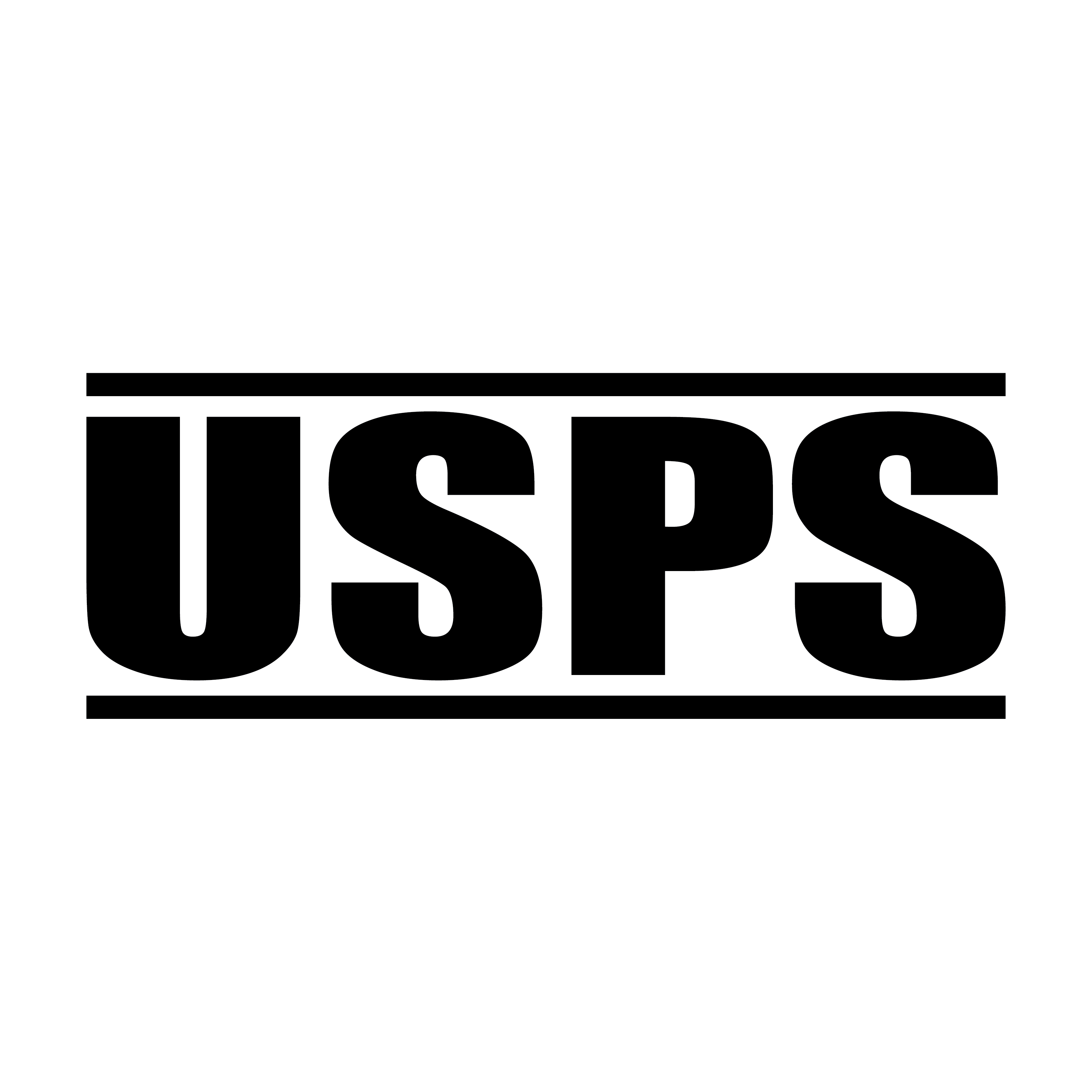 Black United States Postal Service Label
