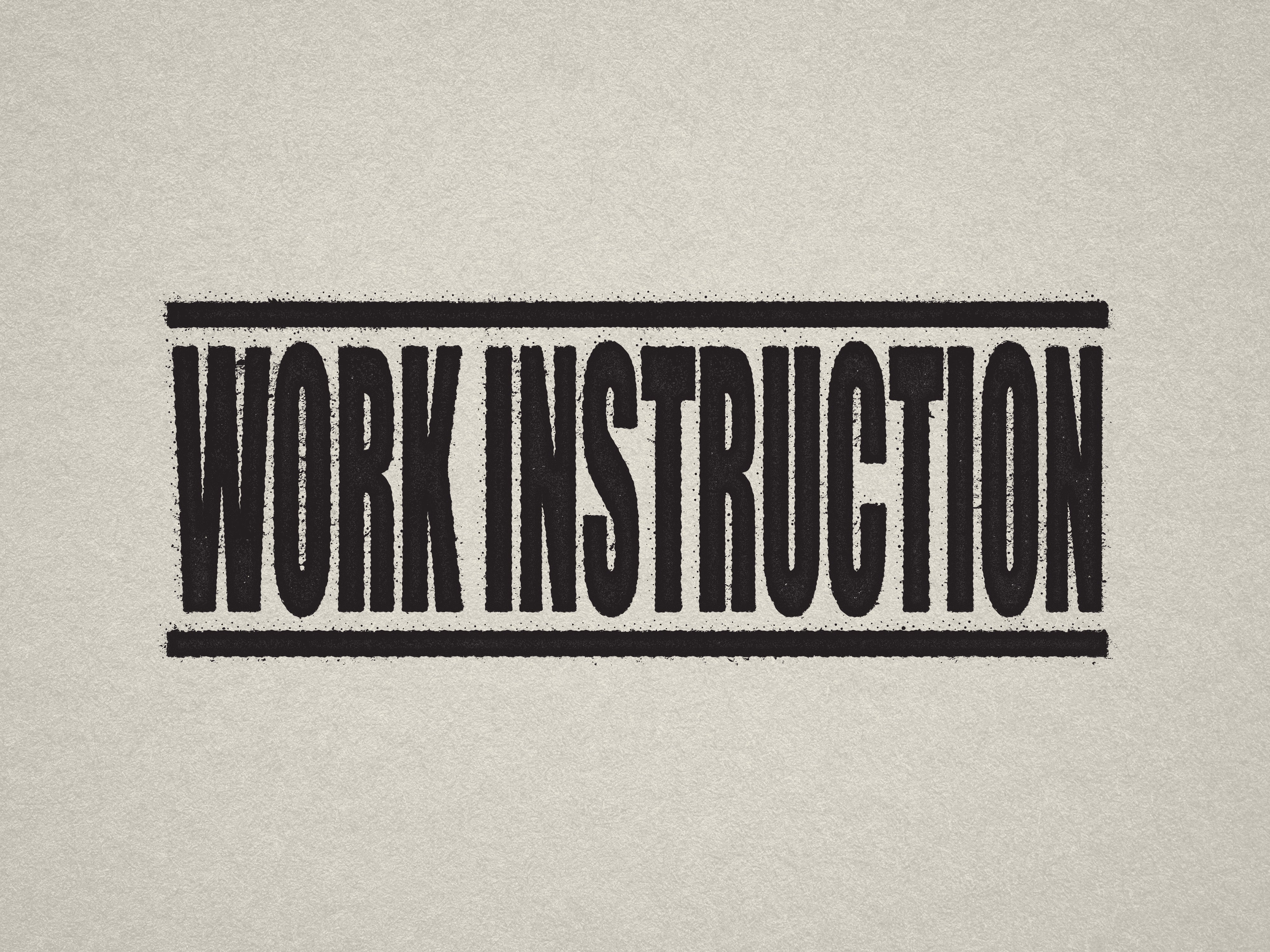 Black Work Instruction Stamp