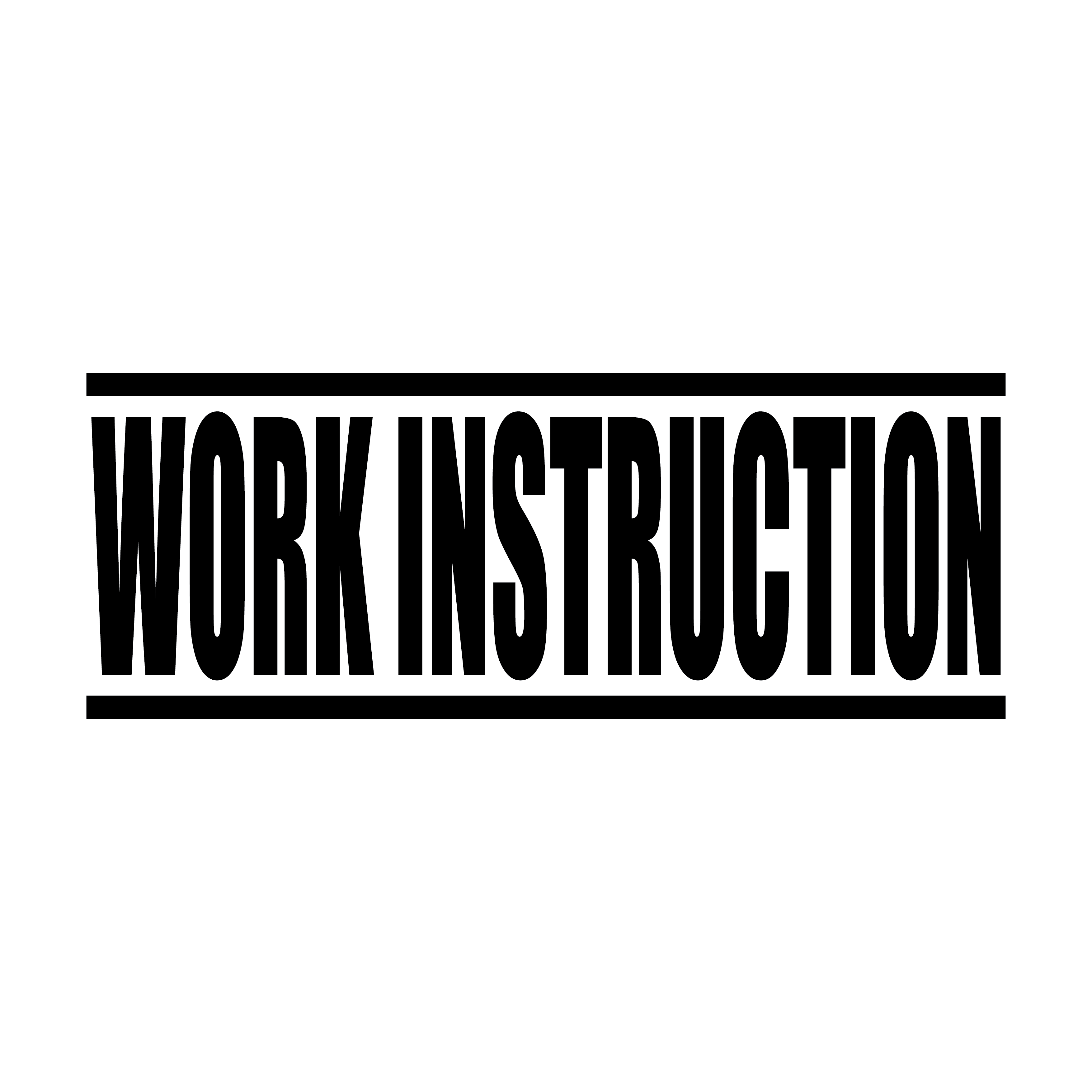 Black Work Instruction Rubber Stamp