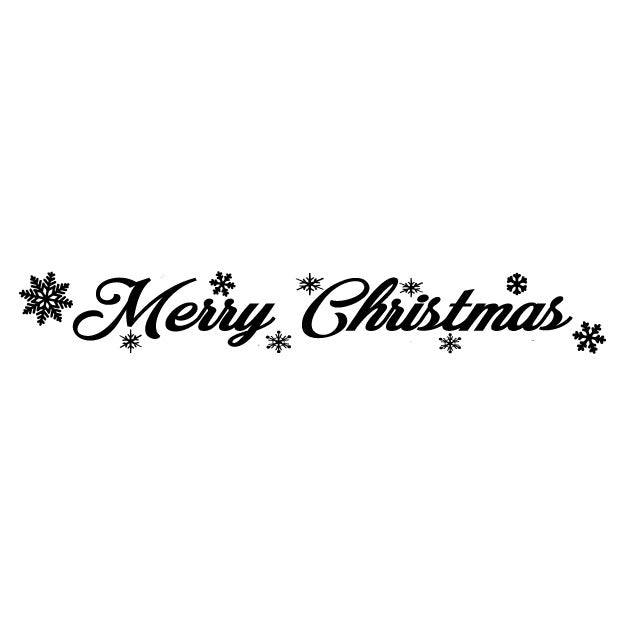 Merry Christmas Rubber Stamp in black.