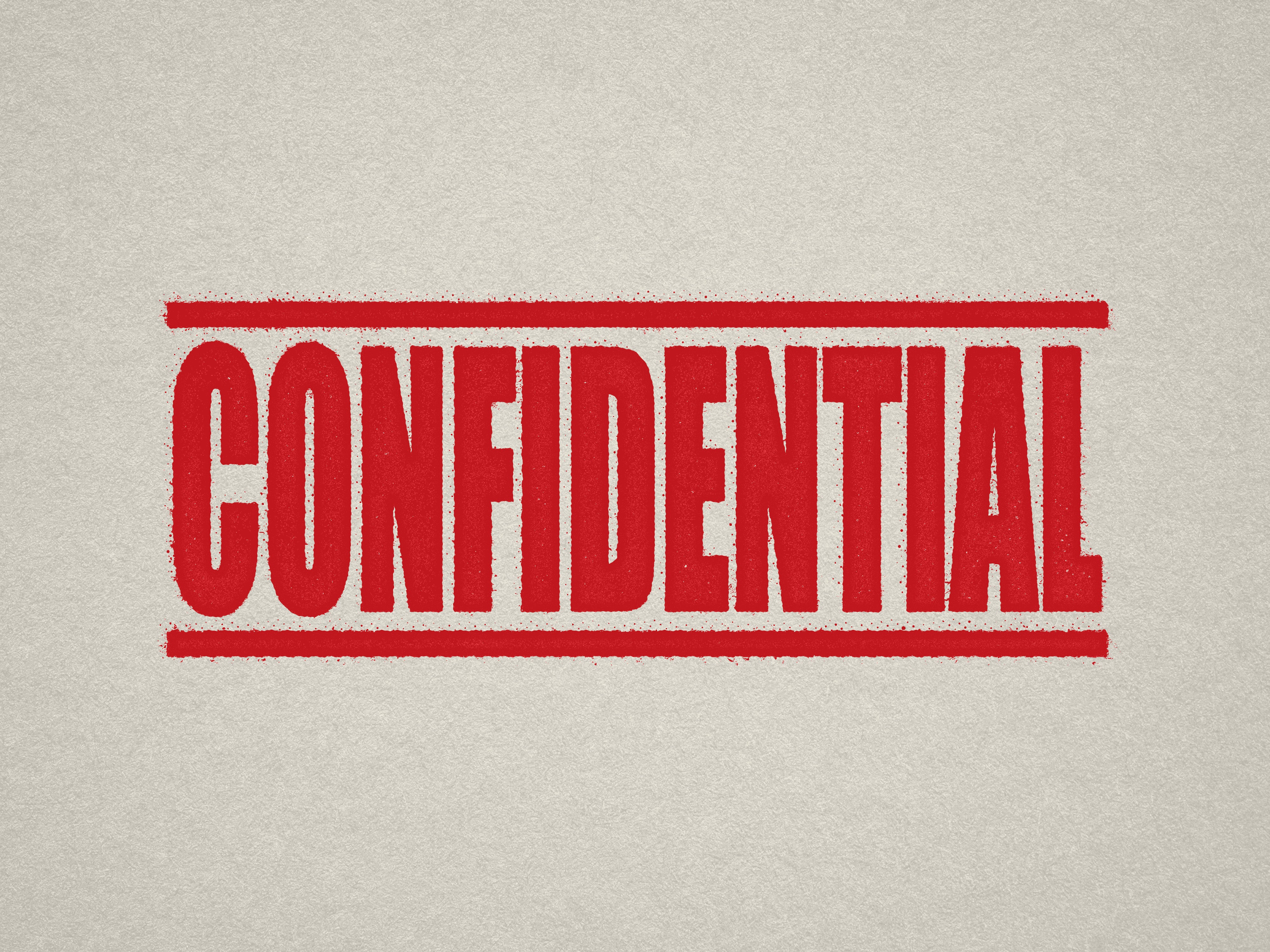 mock up design of 'Confidential' rubber stamp red ink in paper background stampers hand stamp office business inventory documents self inking prefill refillable stamps stamping