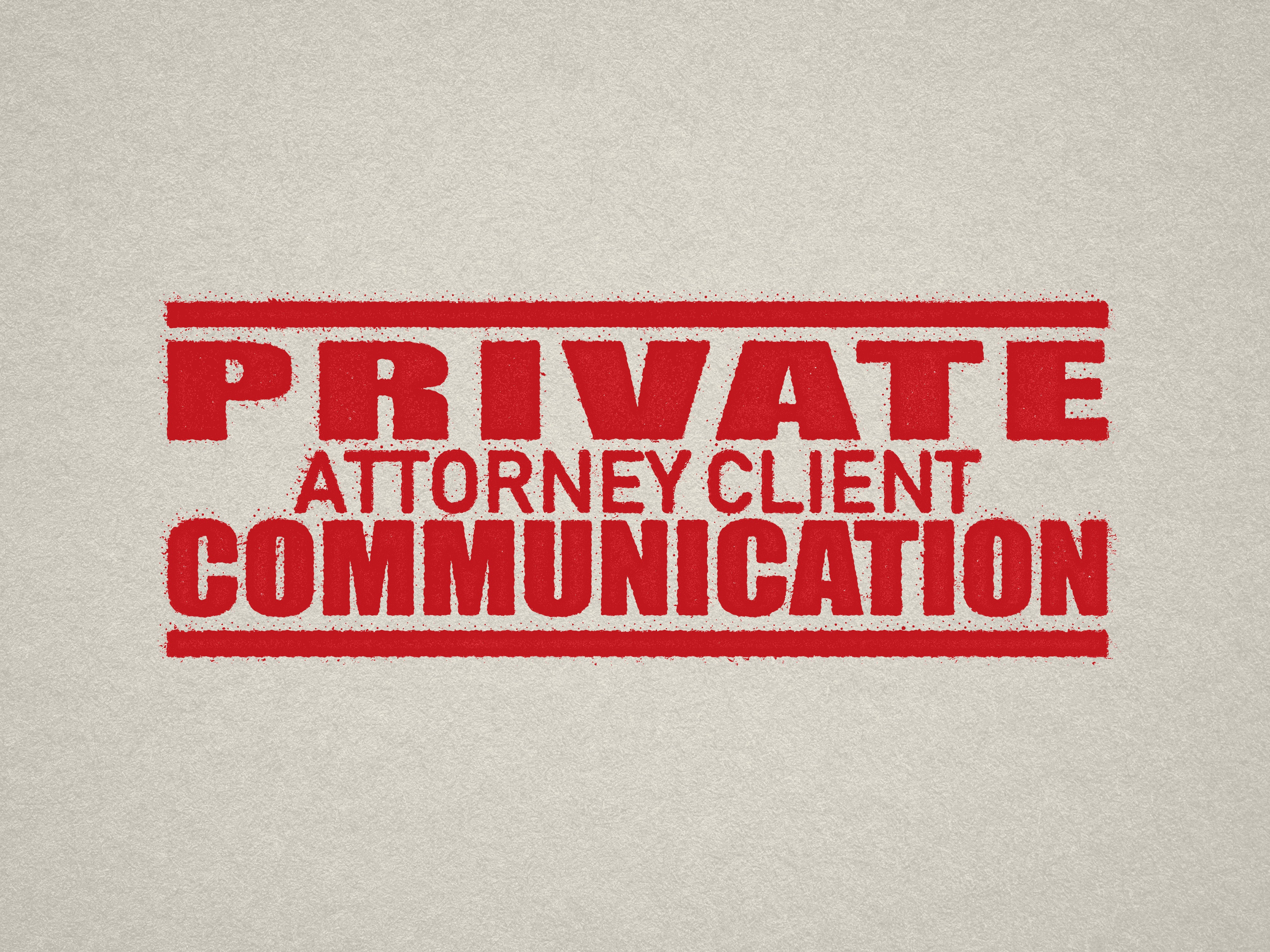 readymade "Private Attorney Communication" mail stamp red ink