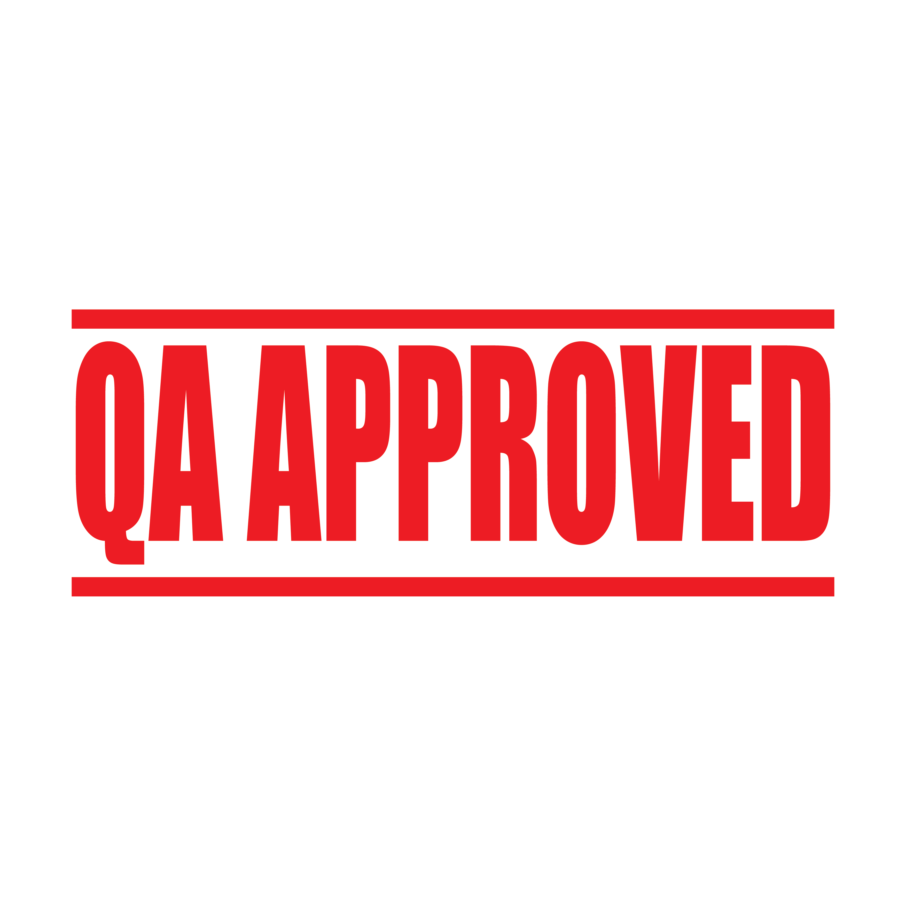 Readymade self-inking QA Approved stamp Red ink