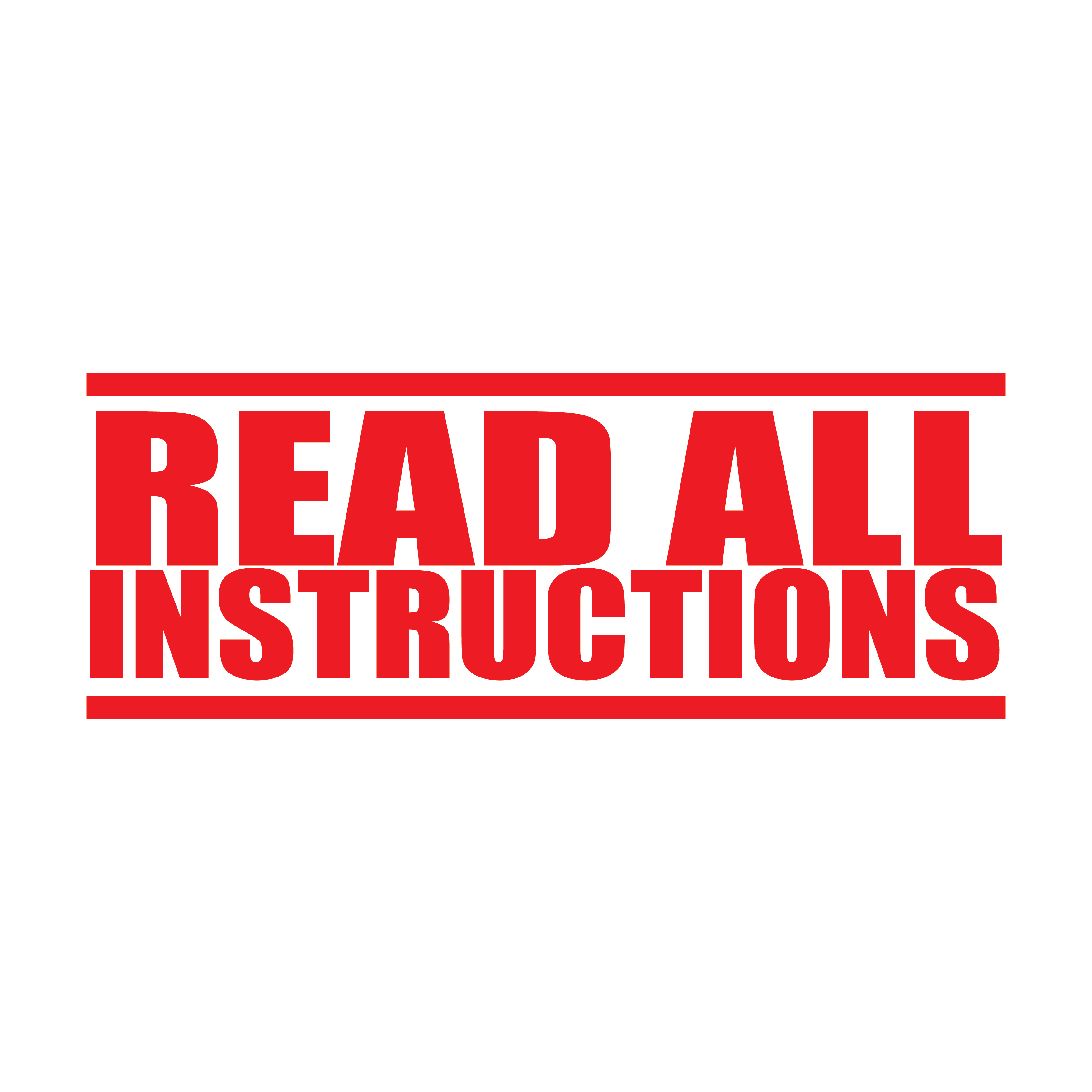 A red stamp with the text 'READ ALL INSTRUCTIONS' in bold capital letters.