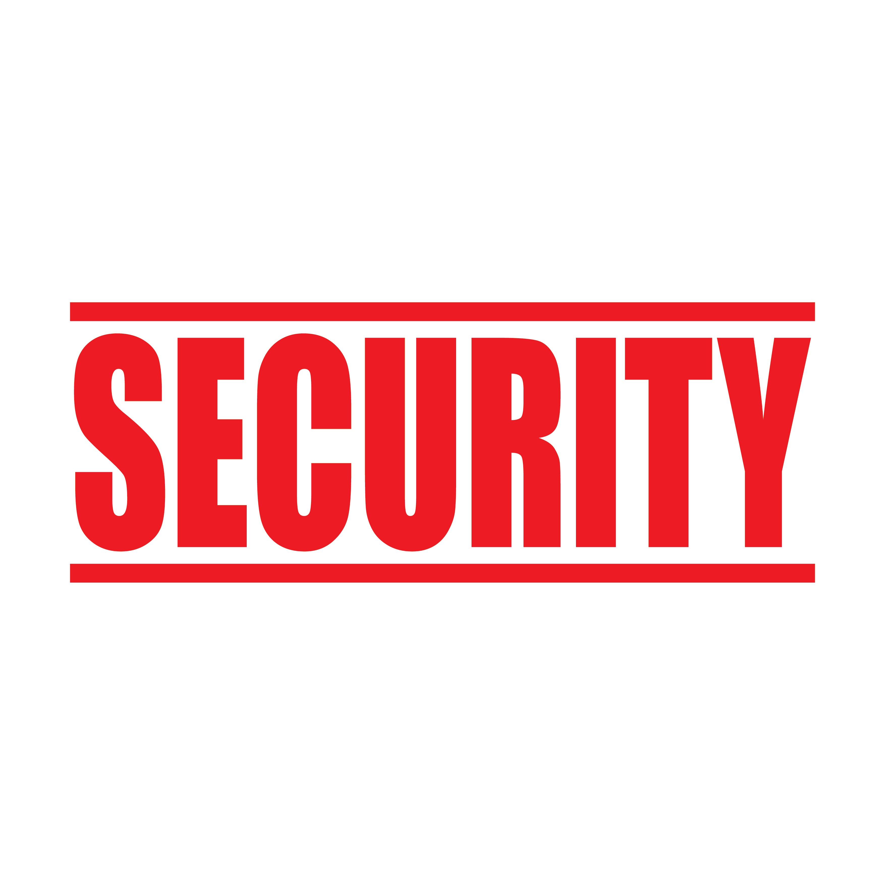 A Red Stamp showing the word 'SECURITY' in bold capital letters, indicating the function of a security stamp.