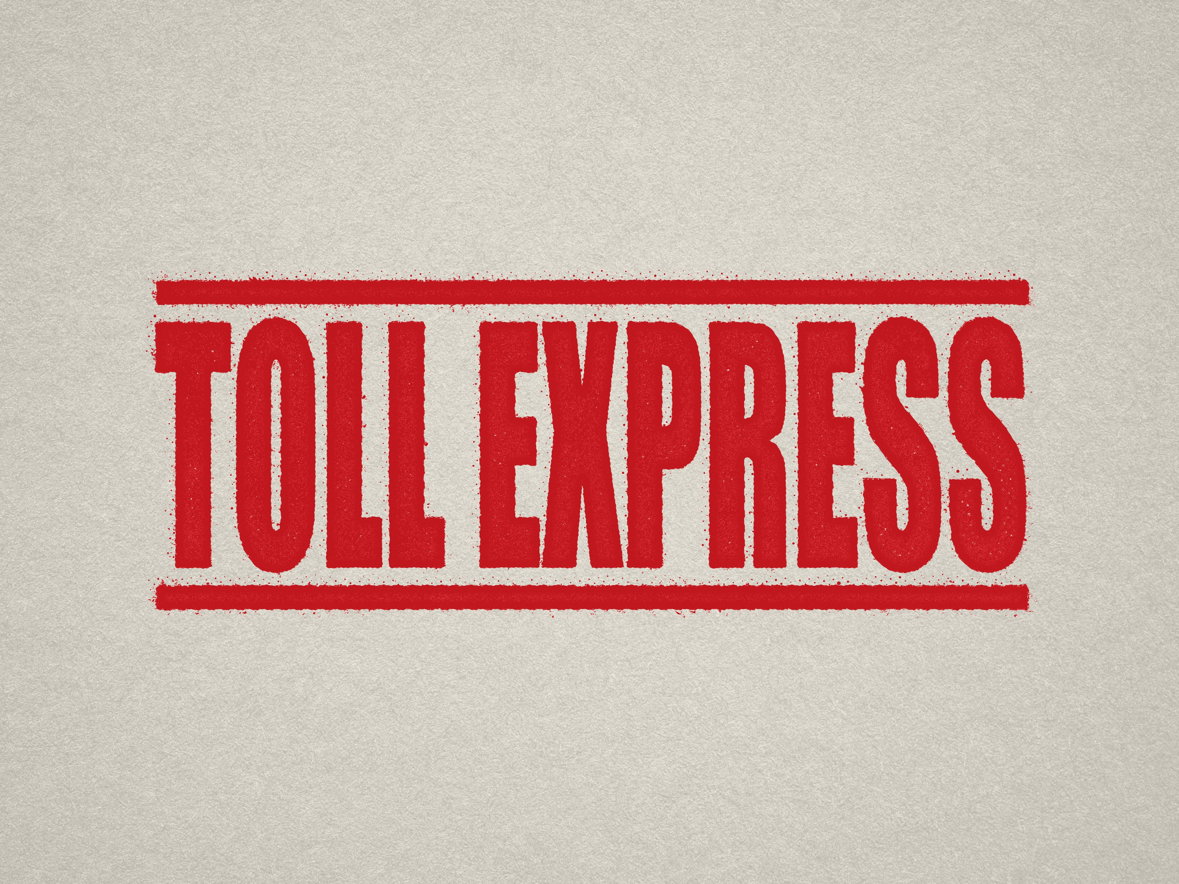 pre-designed "Toll Express" rubber stamp Red ink