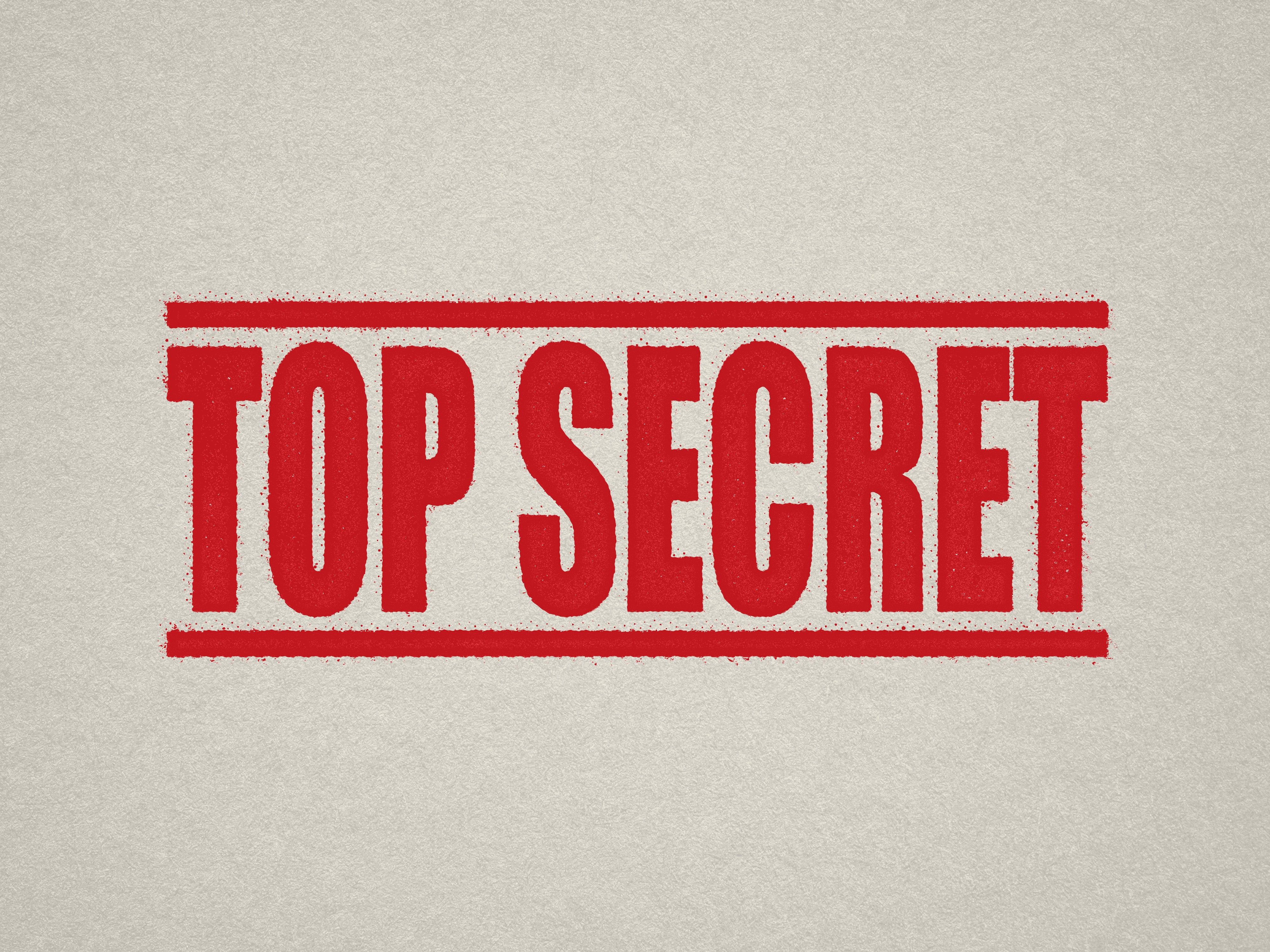 Top Secret stamp design Red ink