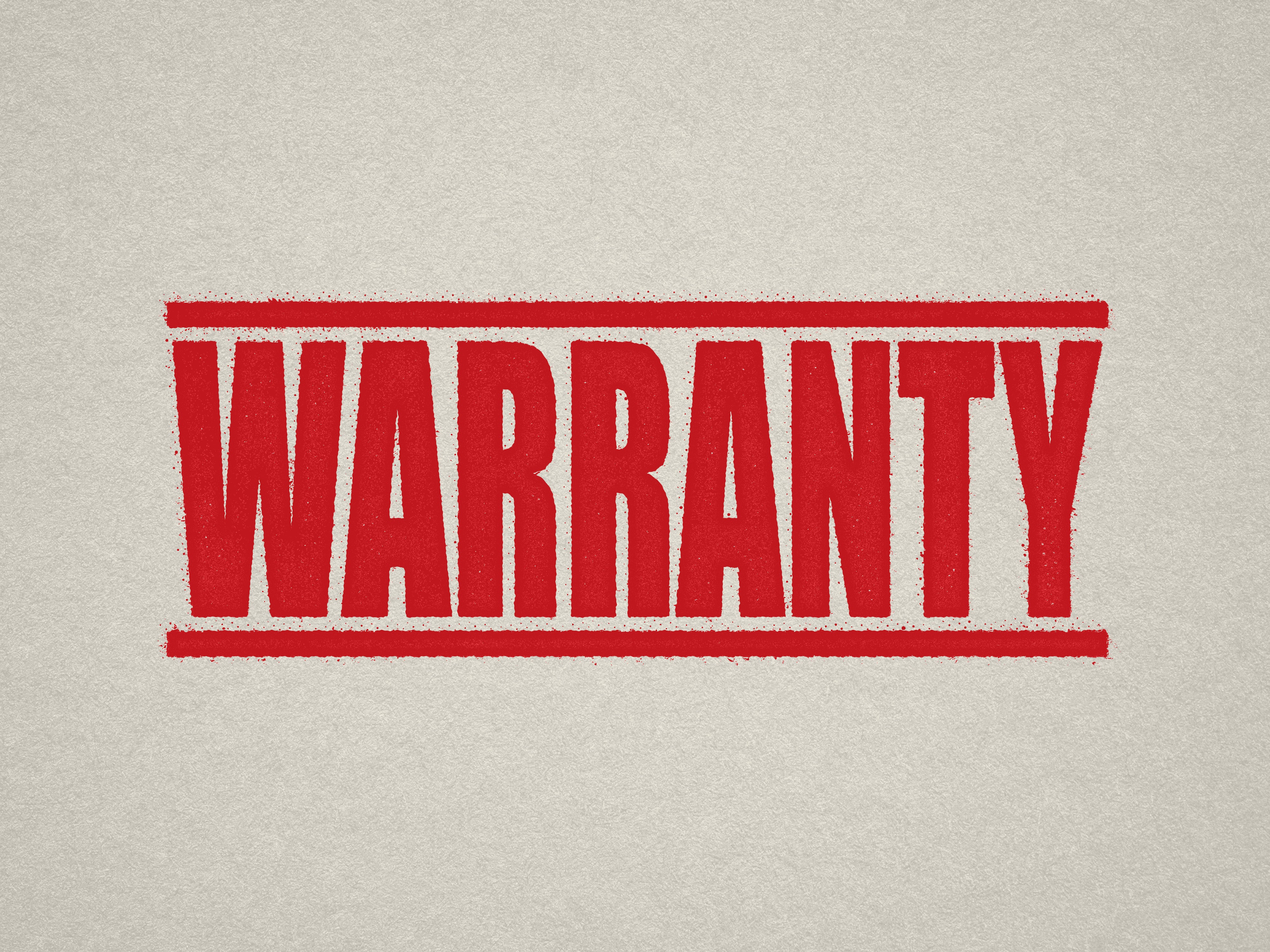 mock up design of 'Warranty ' rubber stamp red ink in paper background stampers hand stamp office business inventory documents self inking prefill refillable stamps stamping
