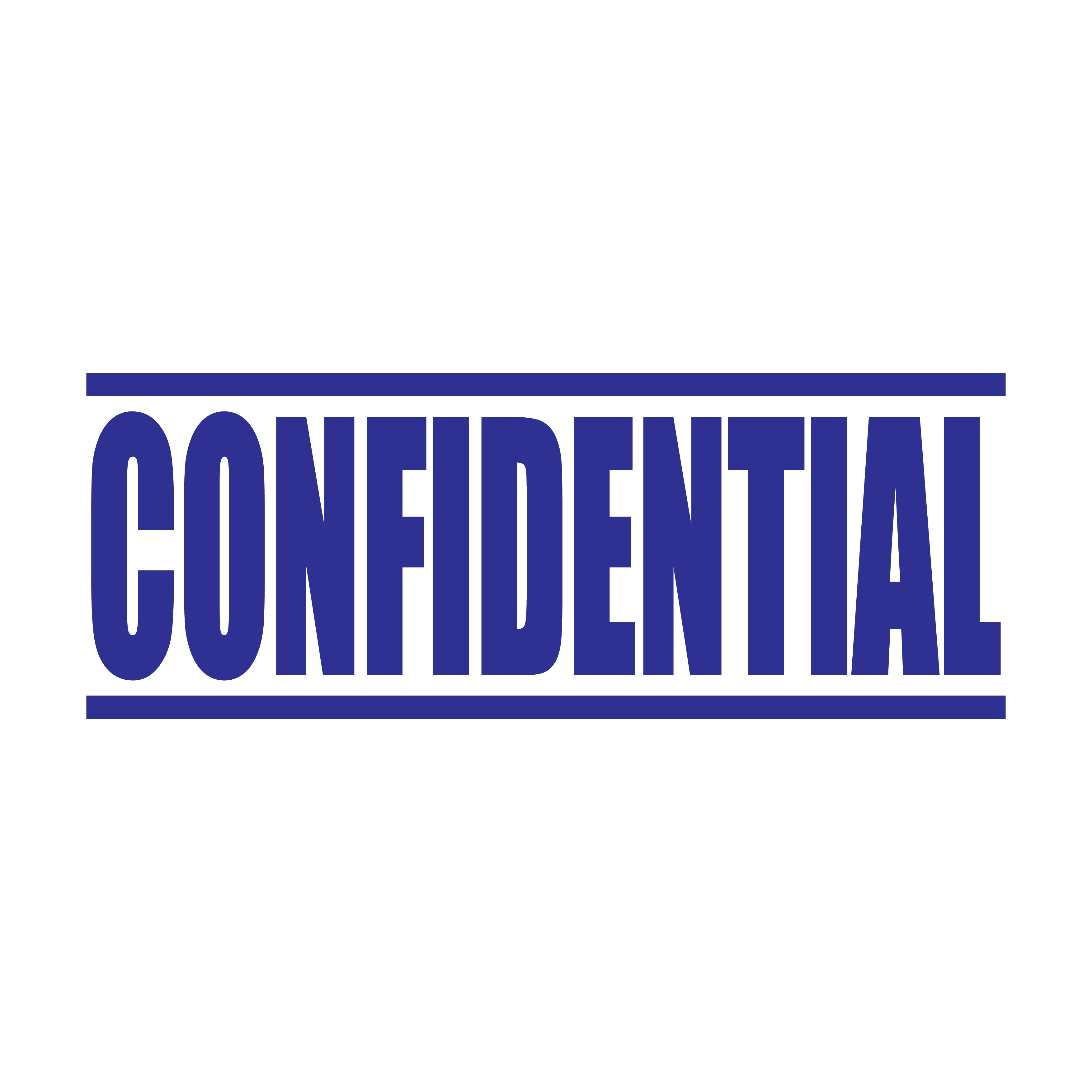 A blue self inking rubber stamp with the word 'Confidential' printed in bold capital letters in blue ink. stampers hand stamp office business inventory documents self inking prefill refillable stamps stamping
