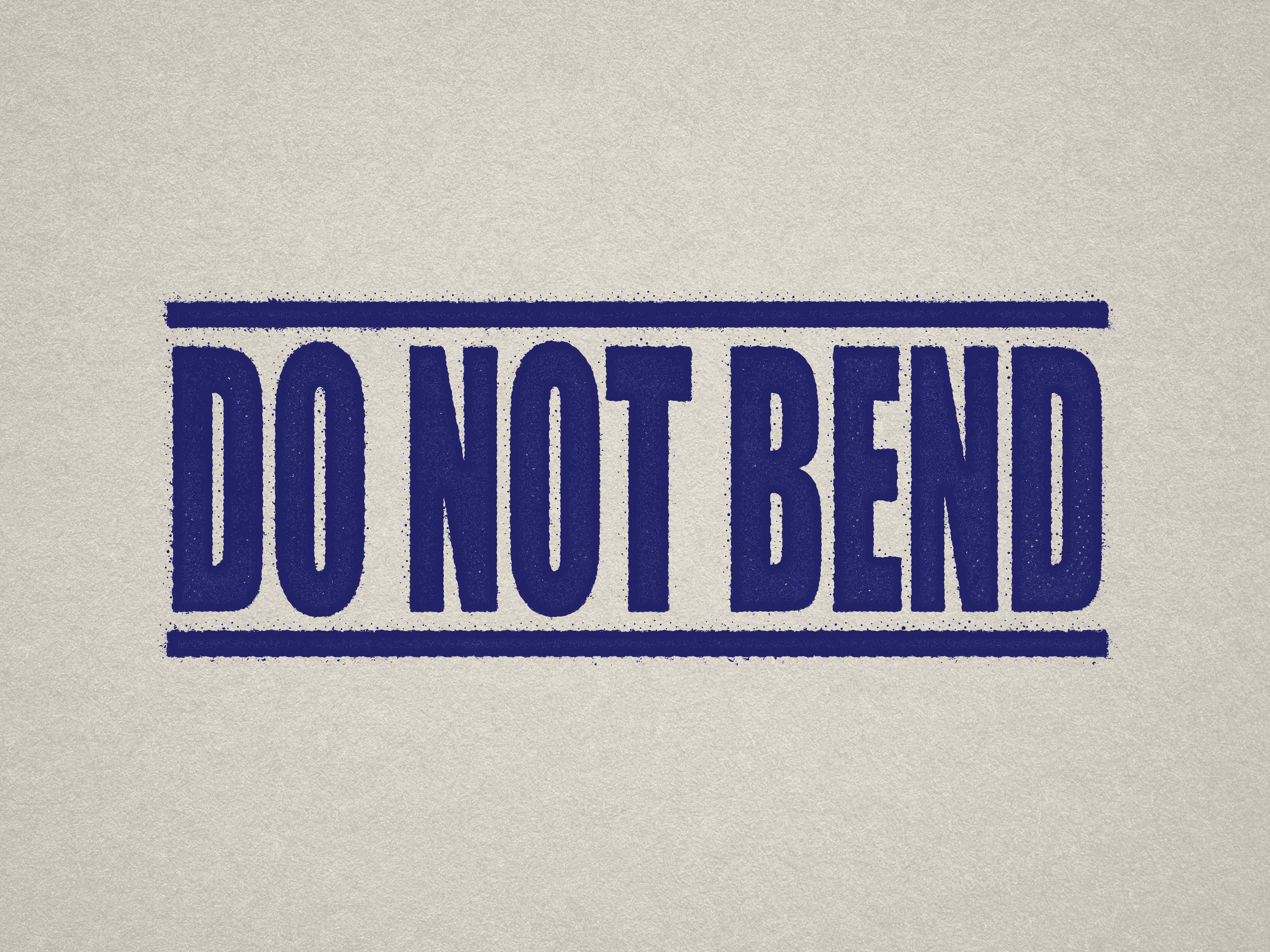 mock up design of DO NOT BEND rubber stamp blue ink in paper background stampers hand stamp office business inventory documents