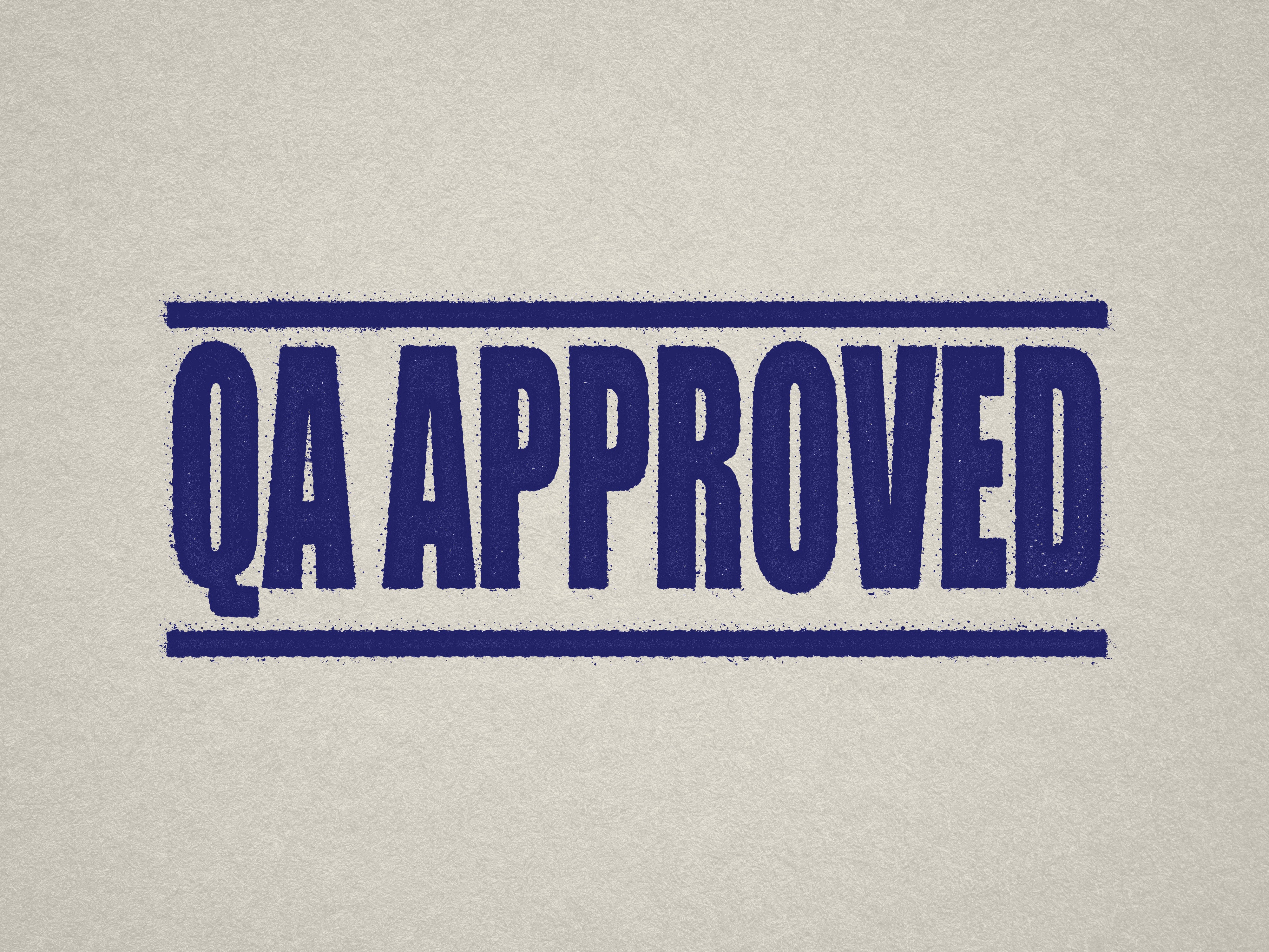 QA Approved office stamp Blue ink