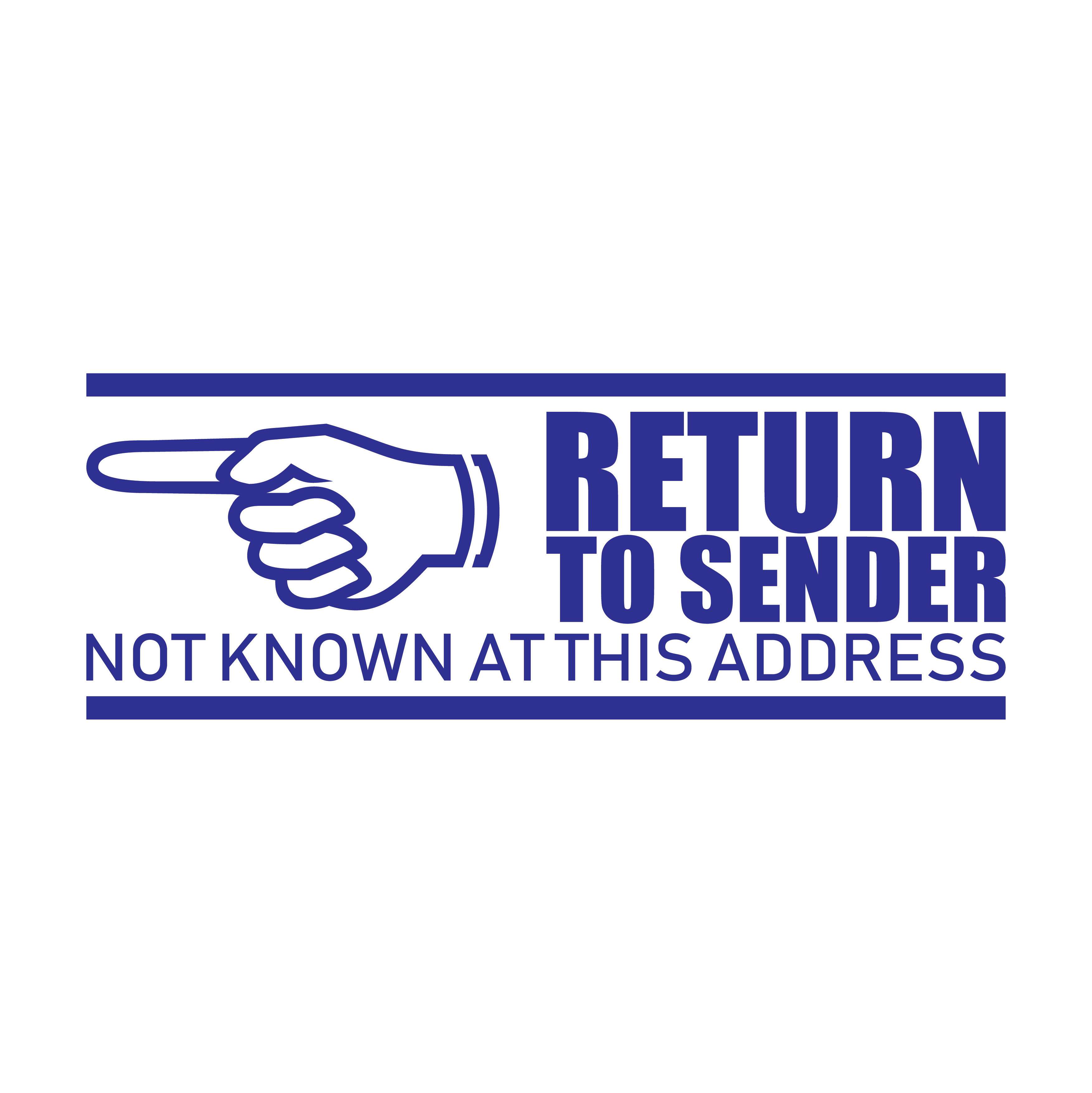 self-inking rubber stamp off the shelf design RETURN TO SENDER stamp blue ink