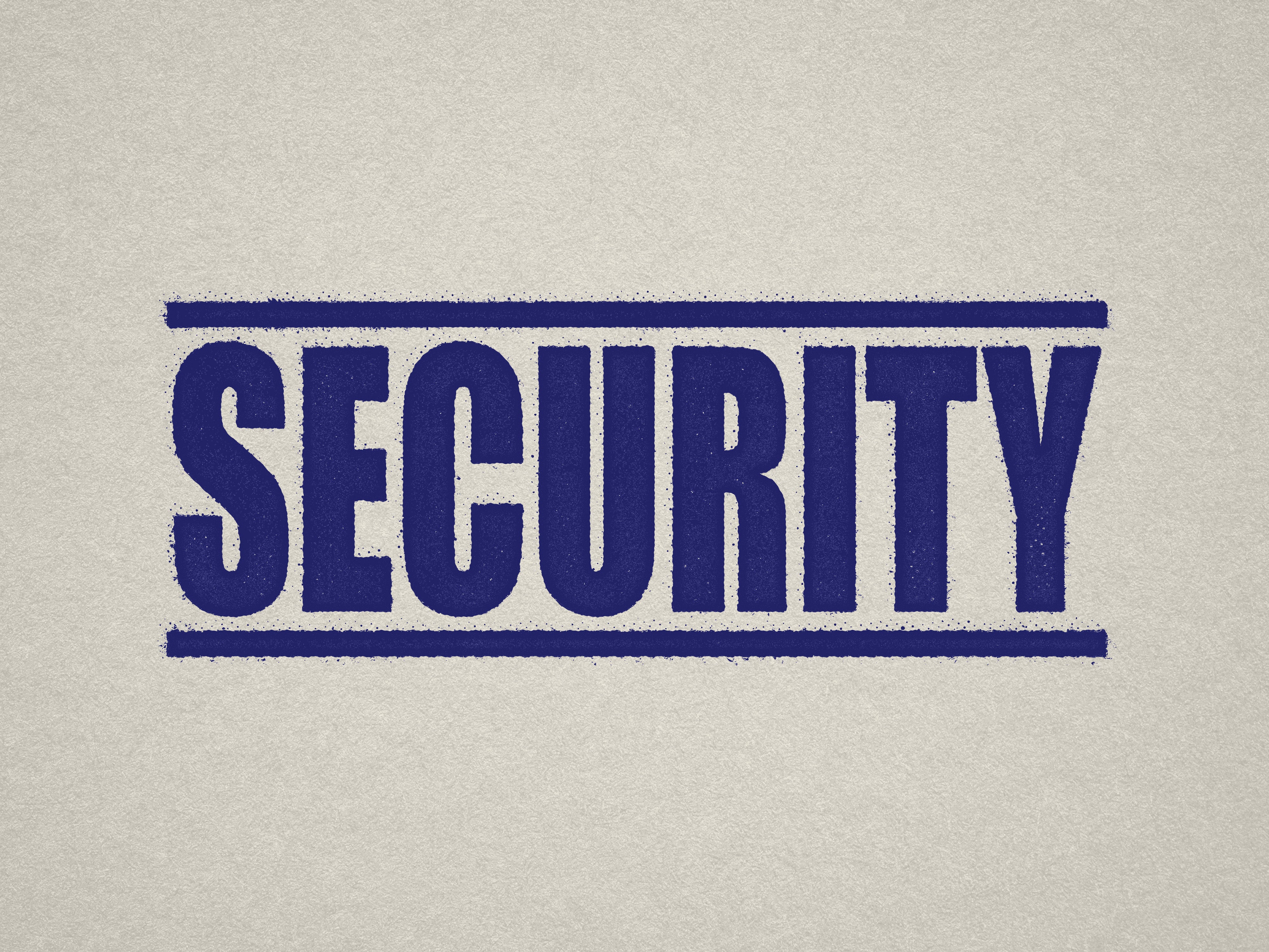 Stock Design stamp "Security" design blue ink
