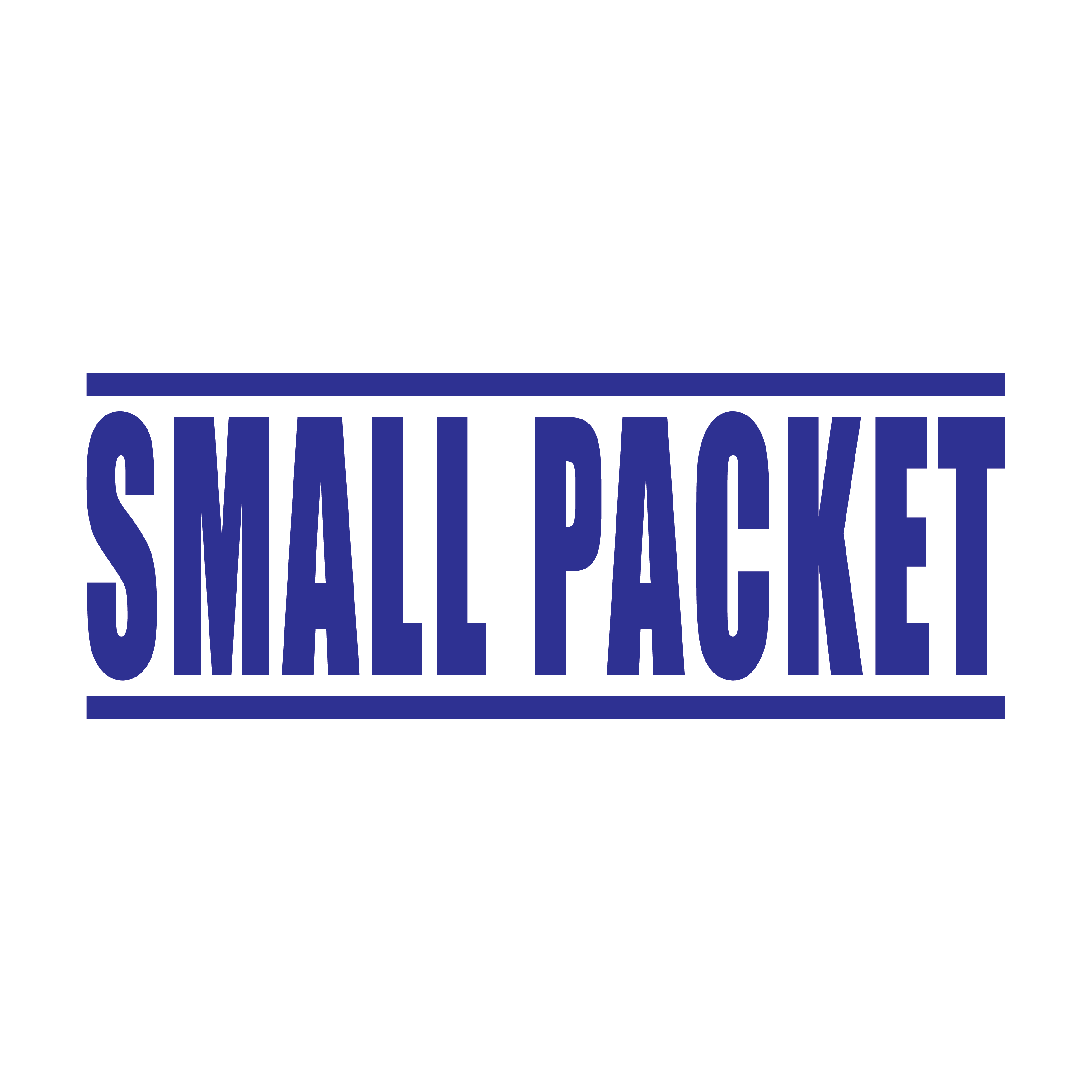 Blue SMALL PACKET stamp for logistics management