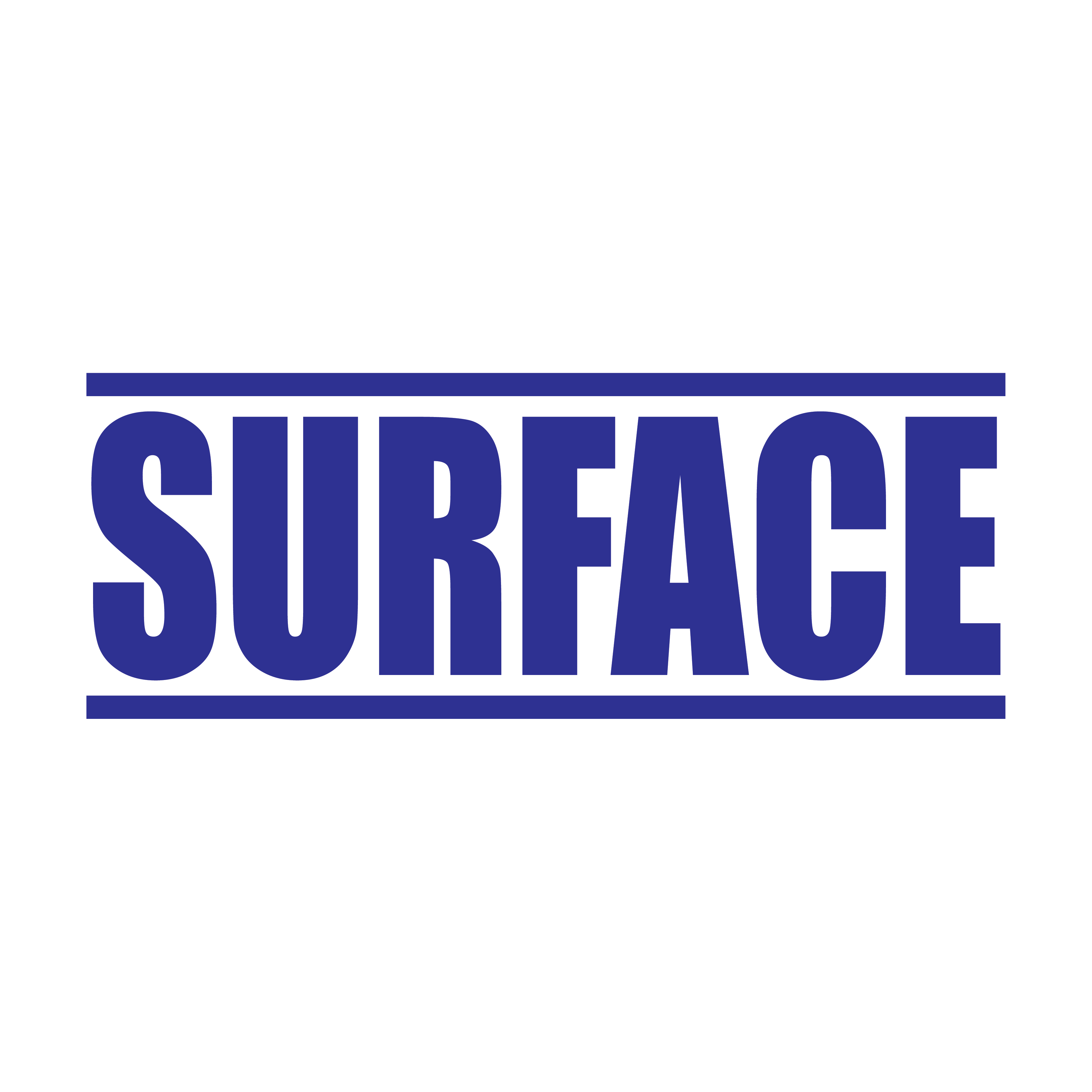 A Blue self-inking stamp with the word 'SURFACE' printed in bold letters.