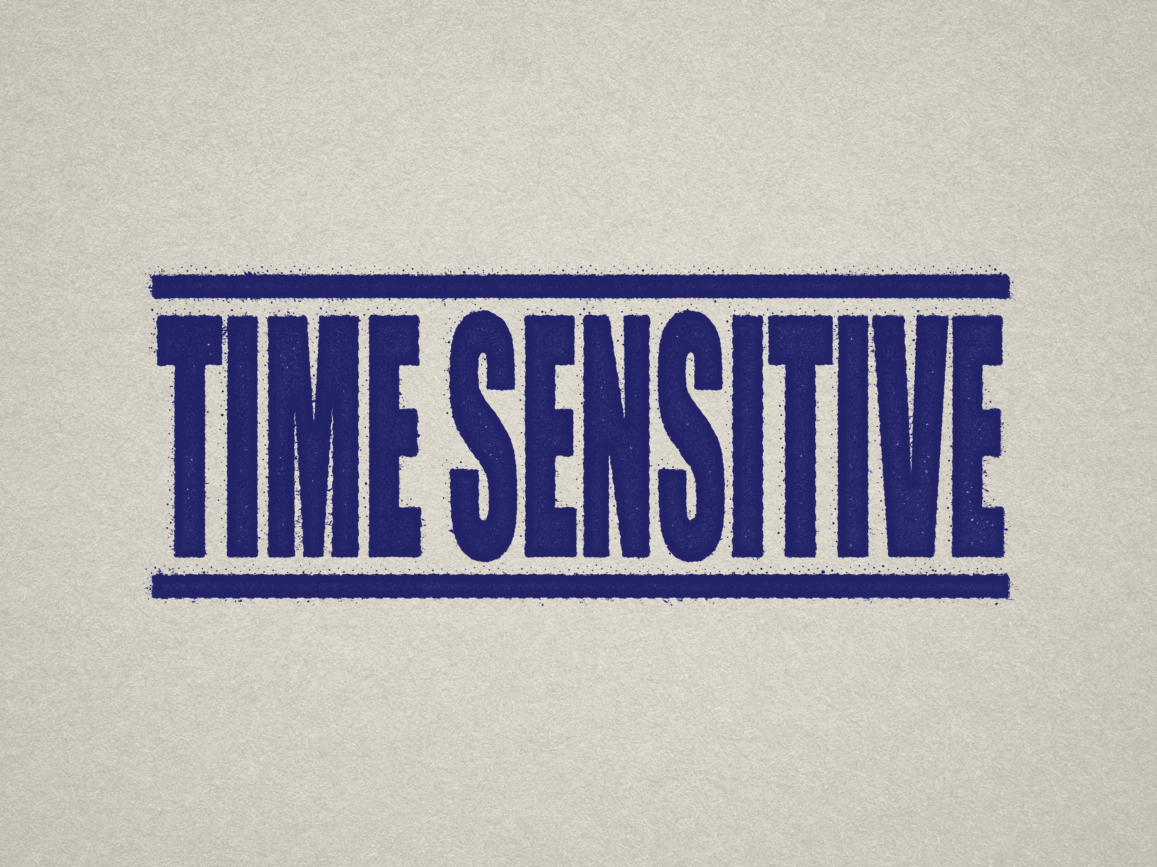 blue Time Sensitive Stamp