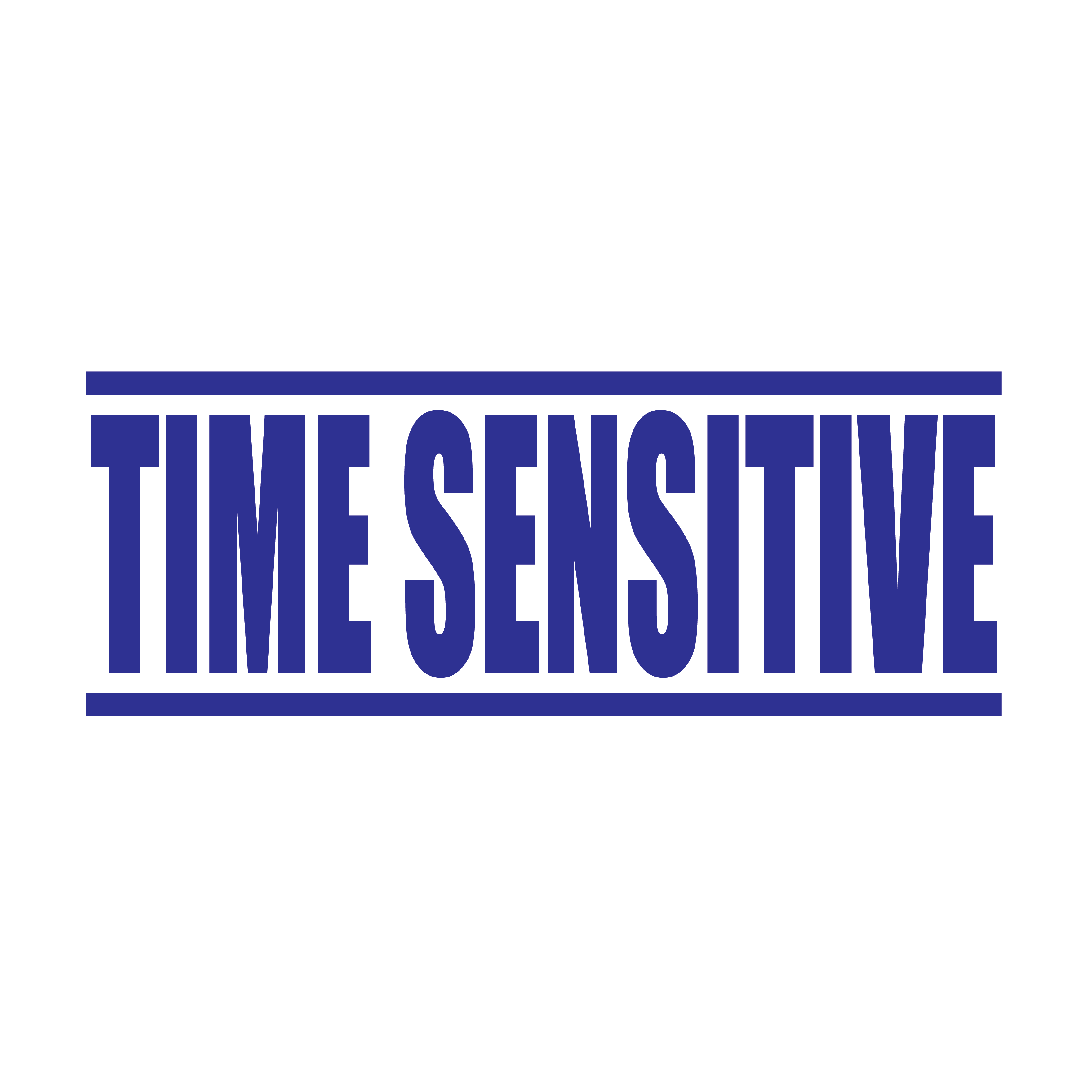 bold Blue Time Sensitive Stamp