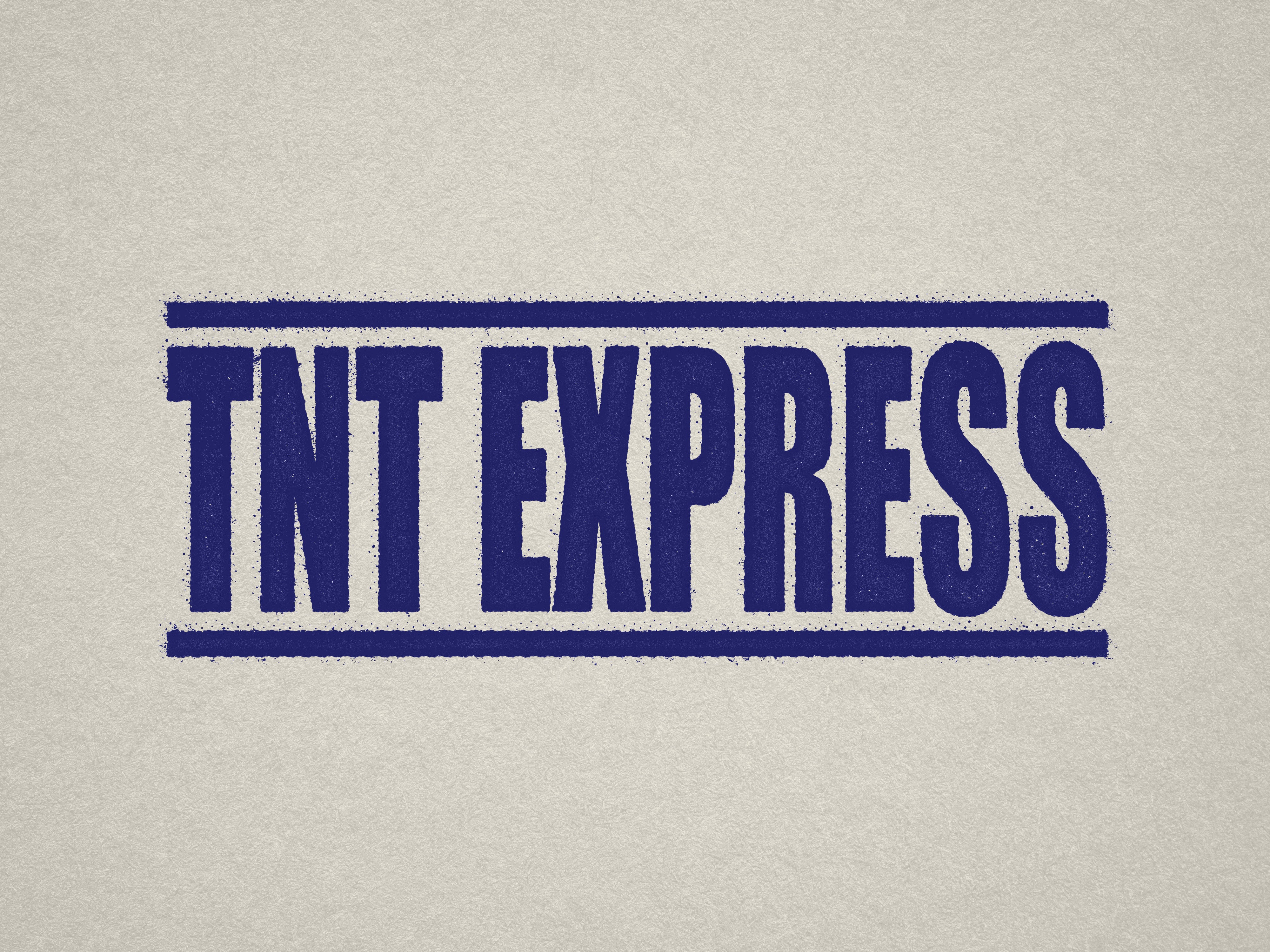 TNT Express rubber stamp blue ink