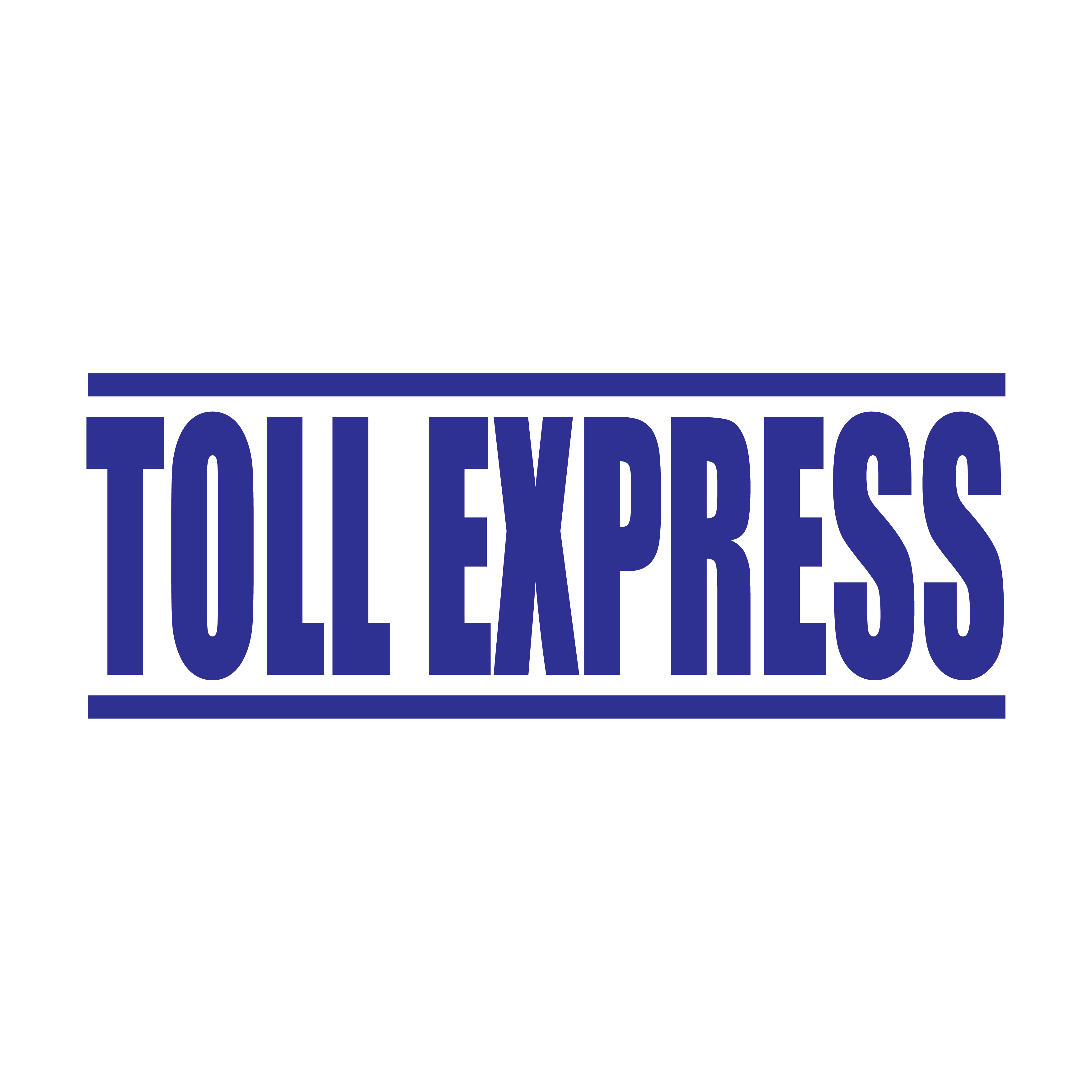 A blue self-inking stamp with the text "TOLL EXPRESS" in bold capital letters.