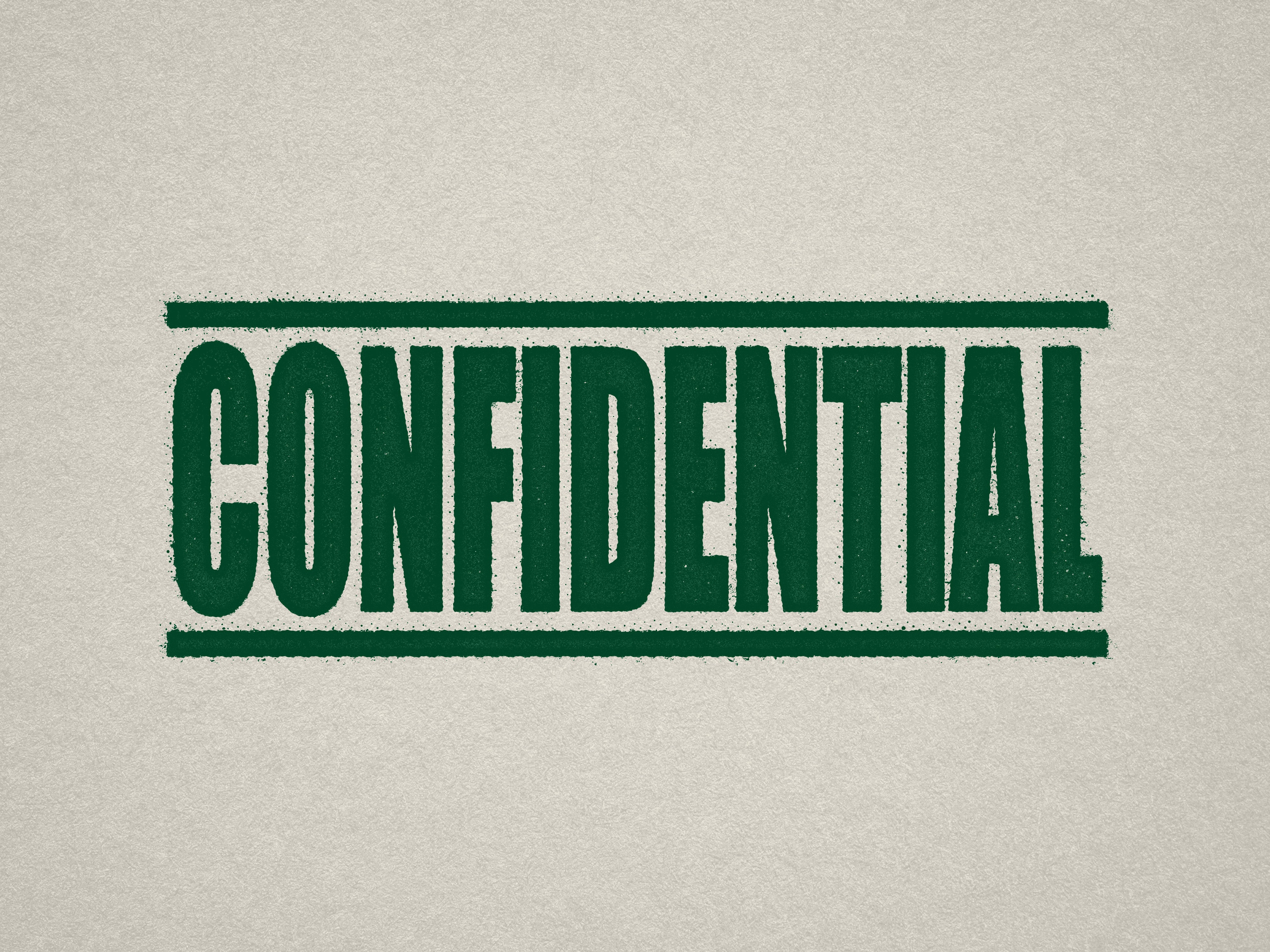 mock up design of 'Confidential' rubber stamp green ink in paper background stampers hand stamp office business inventory documents self inking prefill refillable stamps stamping