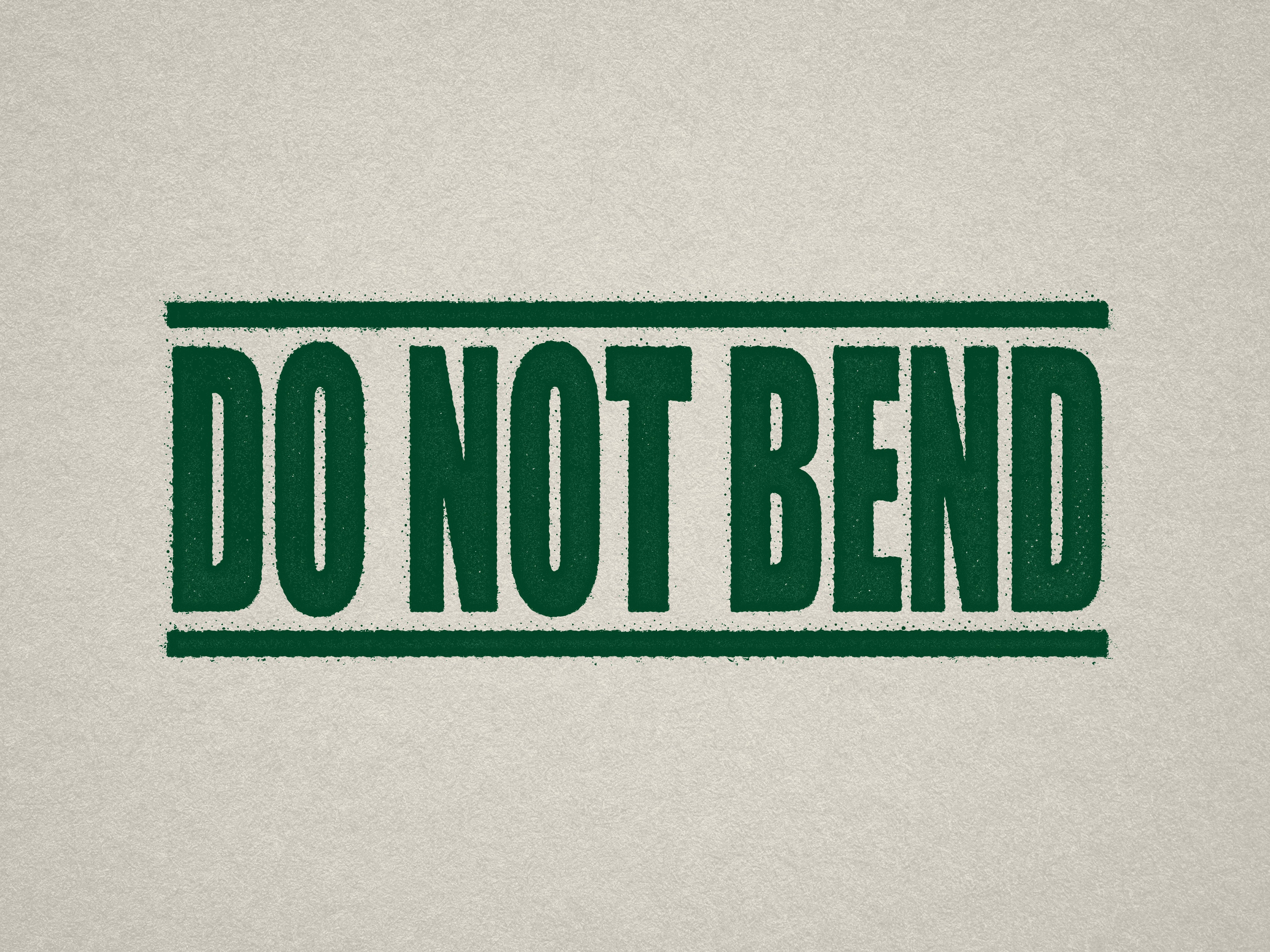 mock up design of DO NOT BEND rubber stamp green ink in paper background stampers hand stamp office business inventory documents
