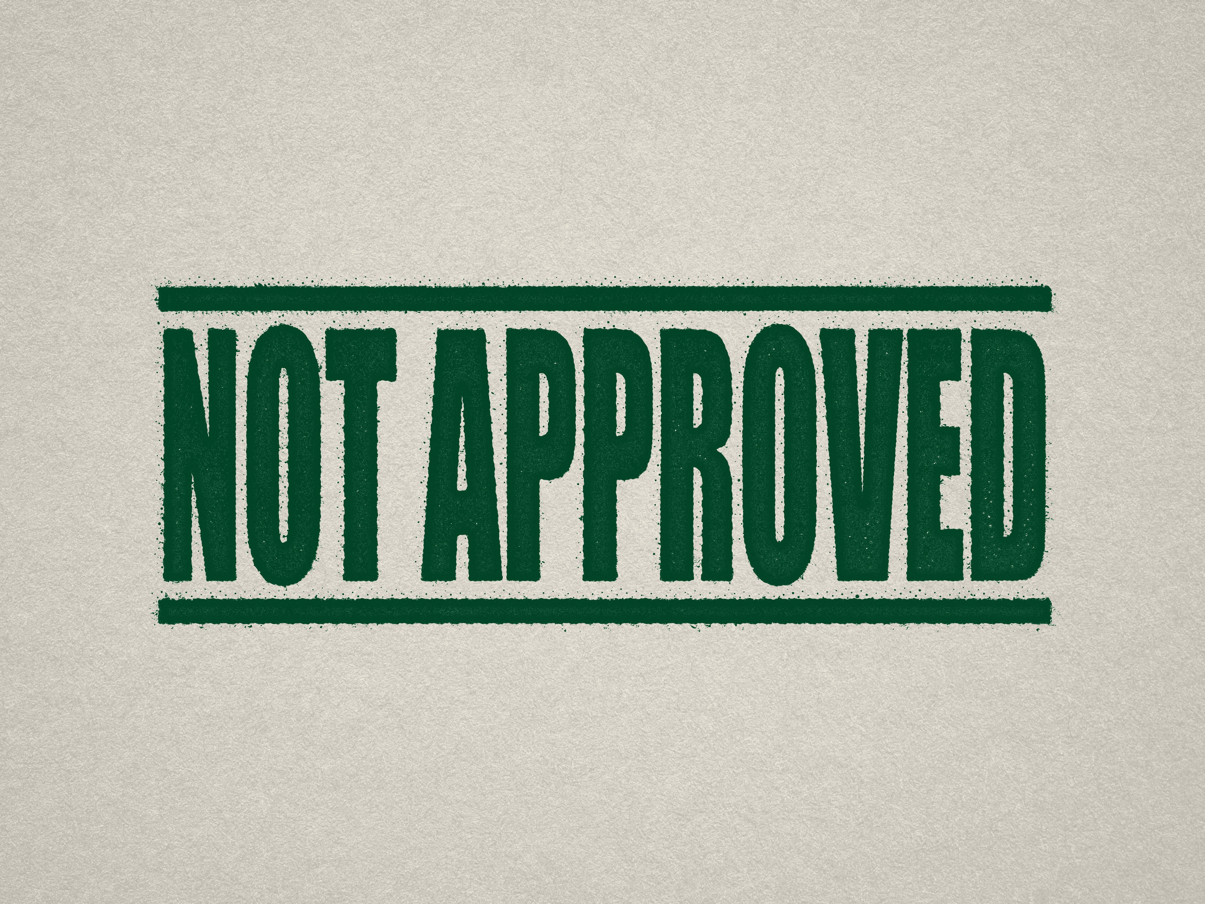mock up design of 'Not Approved' rubber stamp green ink in paper background stampers hand stamp office business inventory documents self inking prefill refillable stamps stamping