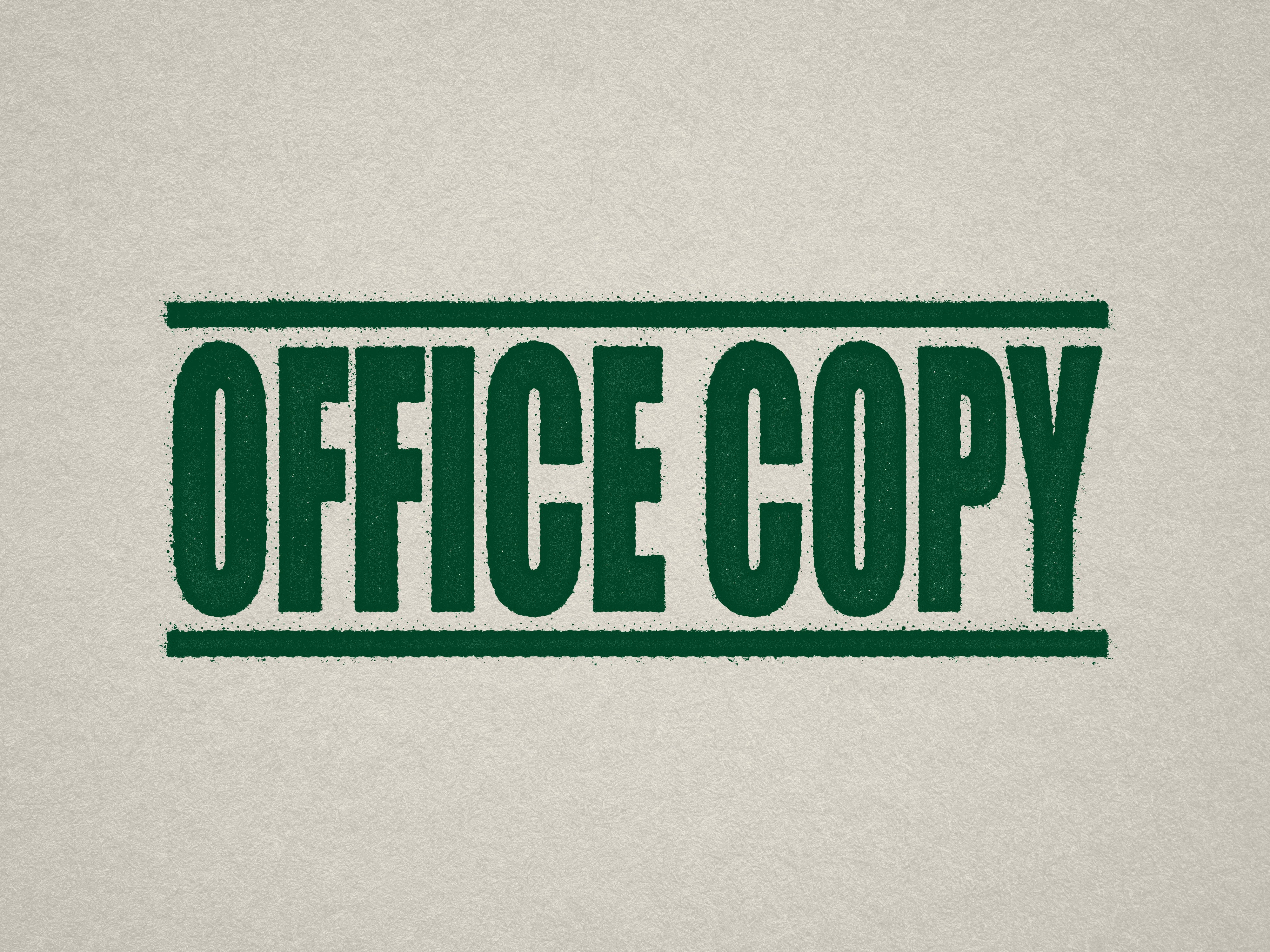 mock up design of 'Office Copy" rubber stamp green ink in paper background stampers hand stamp office business inventory documents self inking prefill refillable stamps stamping