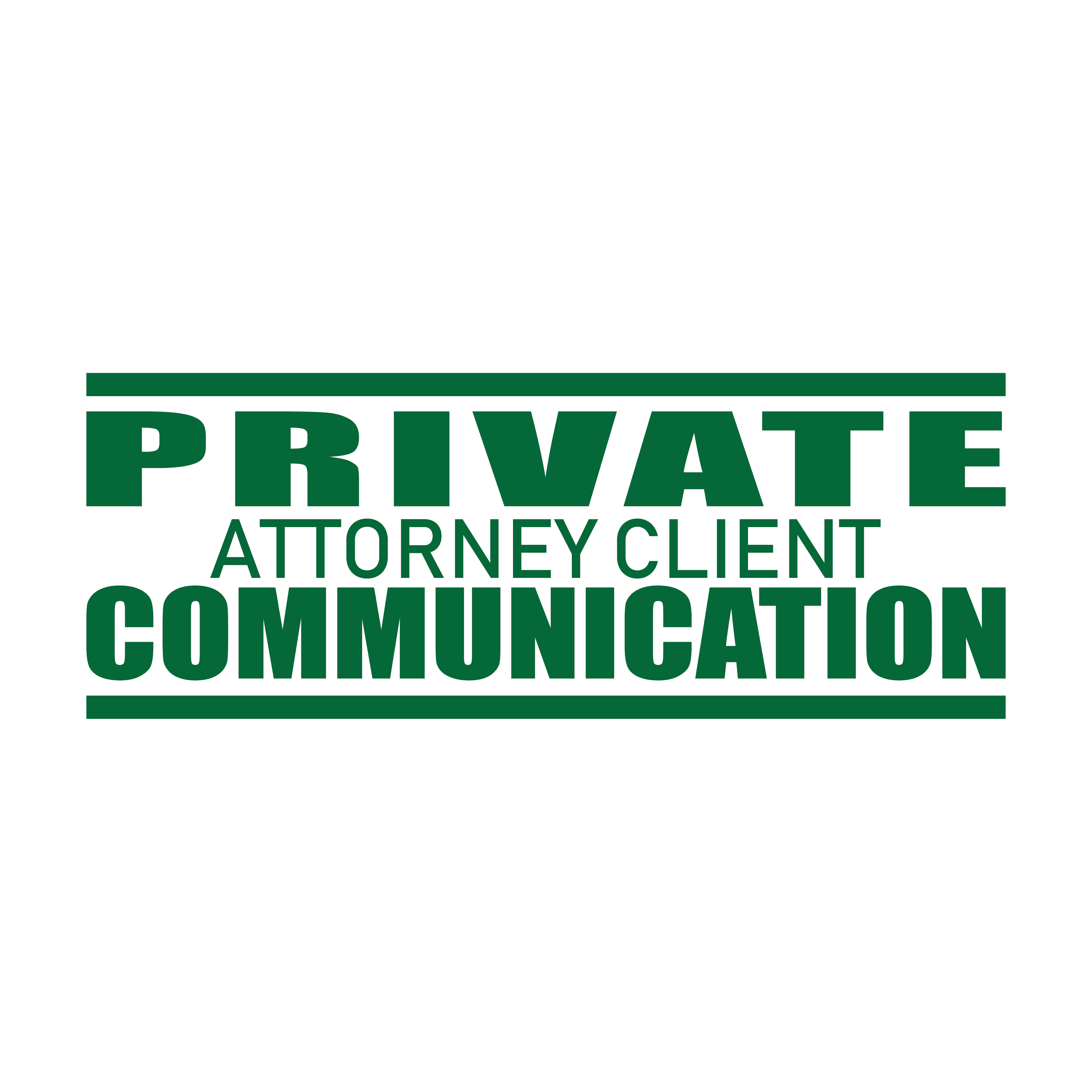 green Private Attorney Communication pre-designed stamp