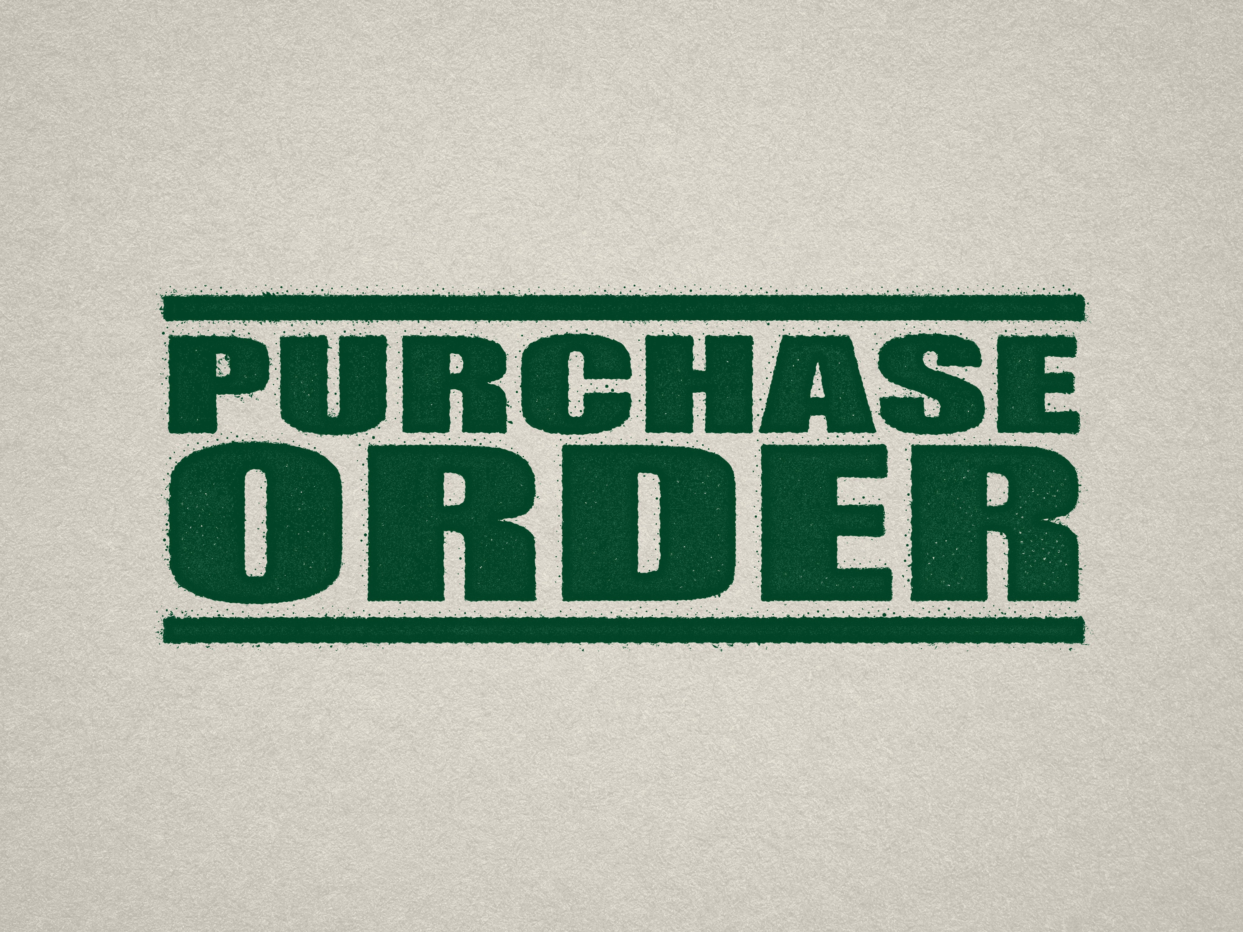 Predesigned purchase order rubber stamp Green ink