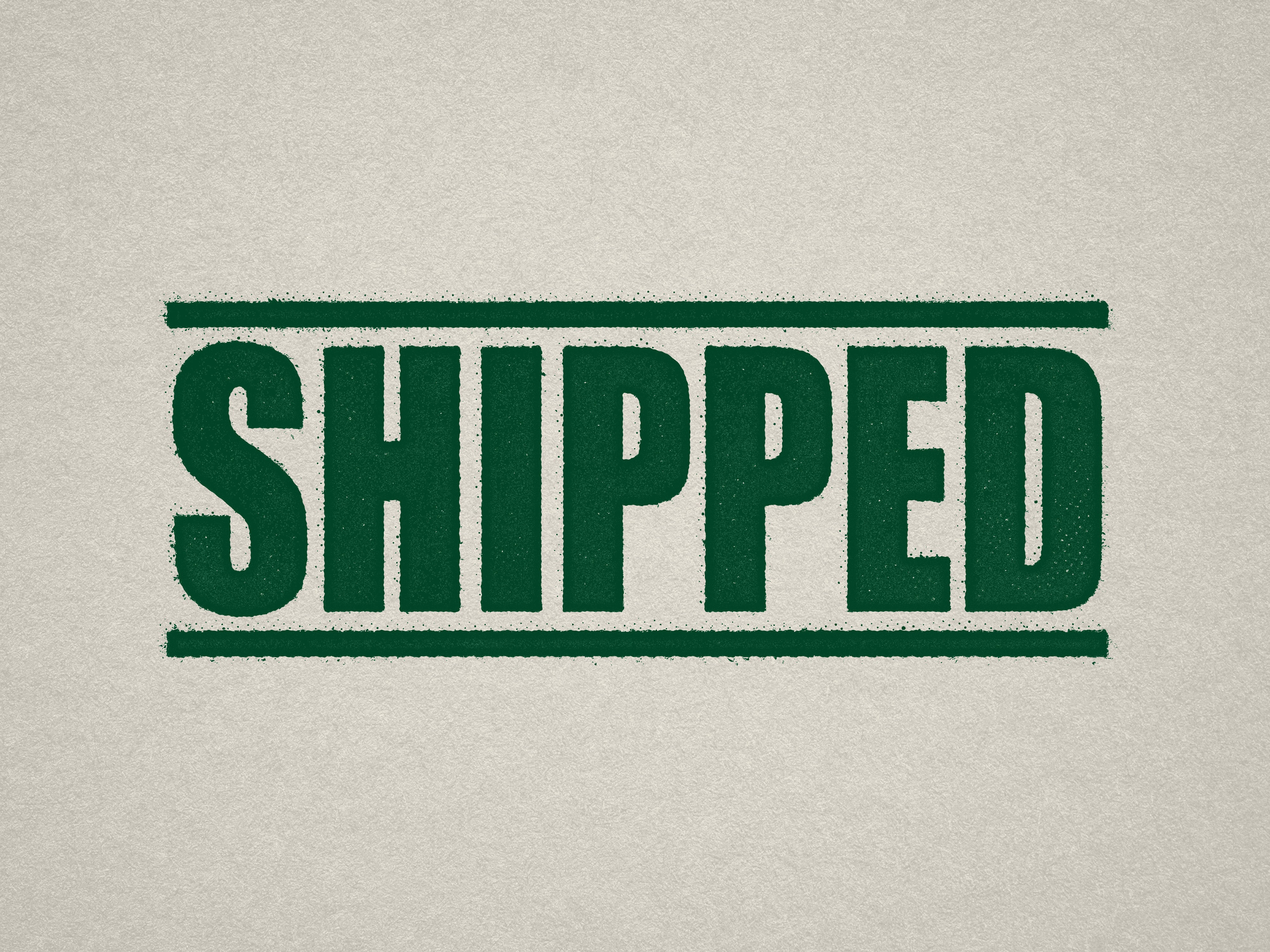 Shipped stamp design Green ink off the shelf design