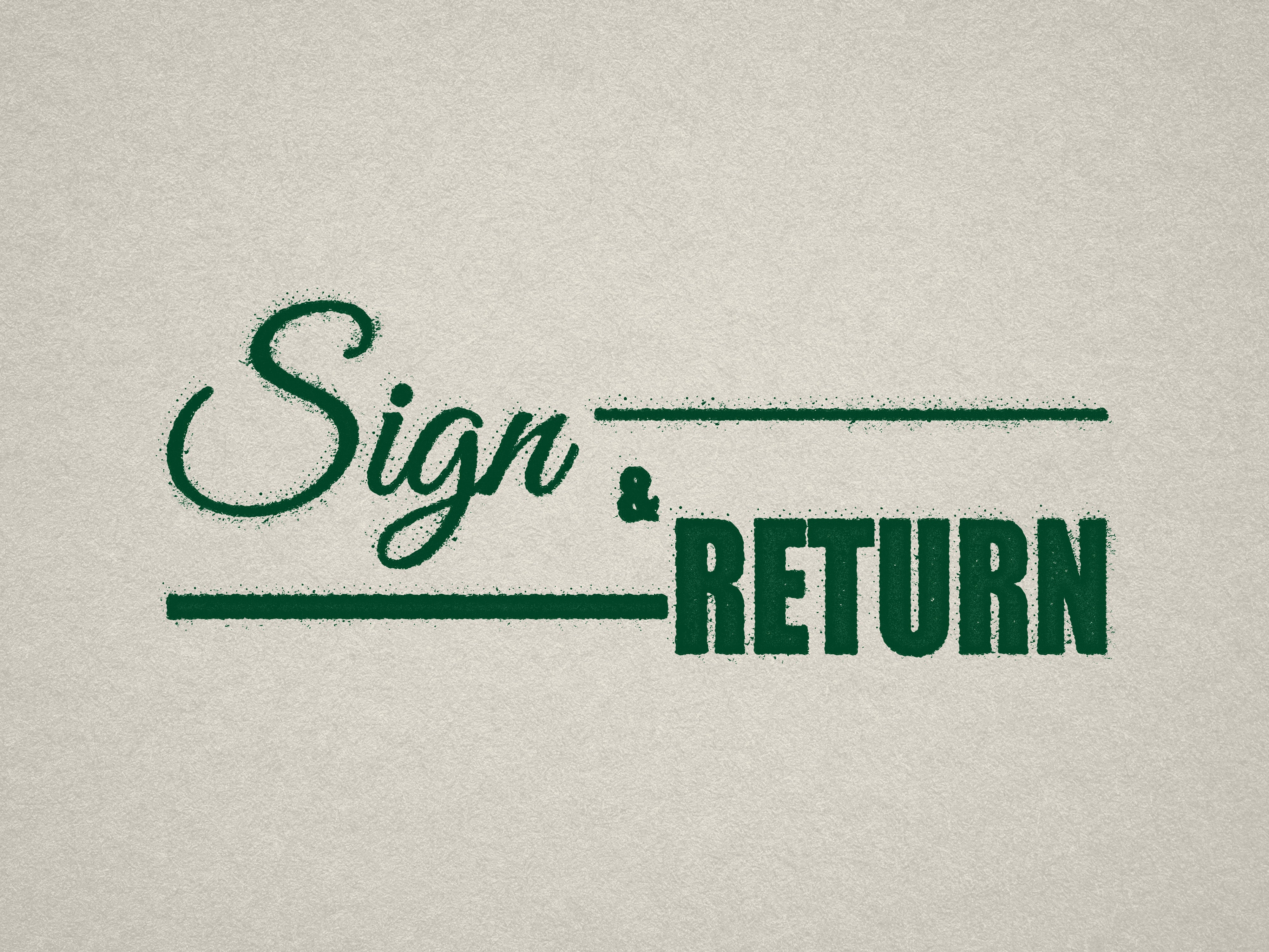 Green Sign and Return stamper