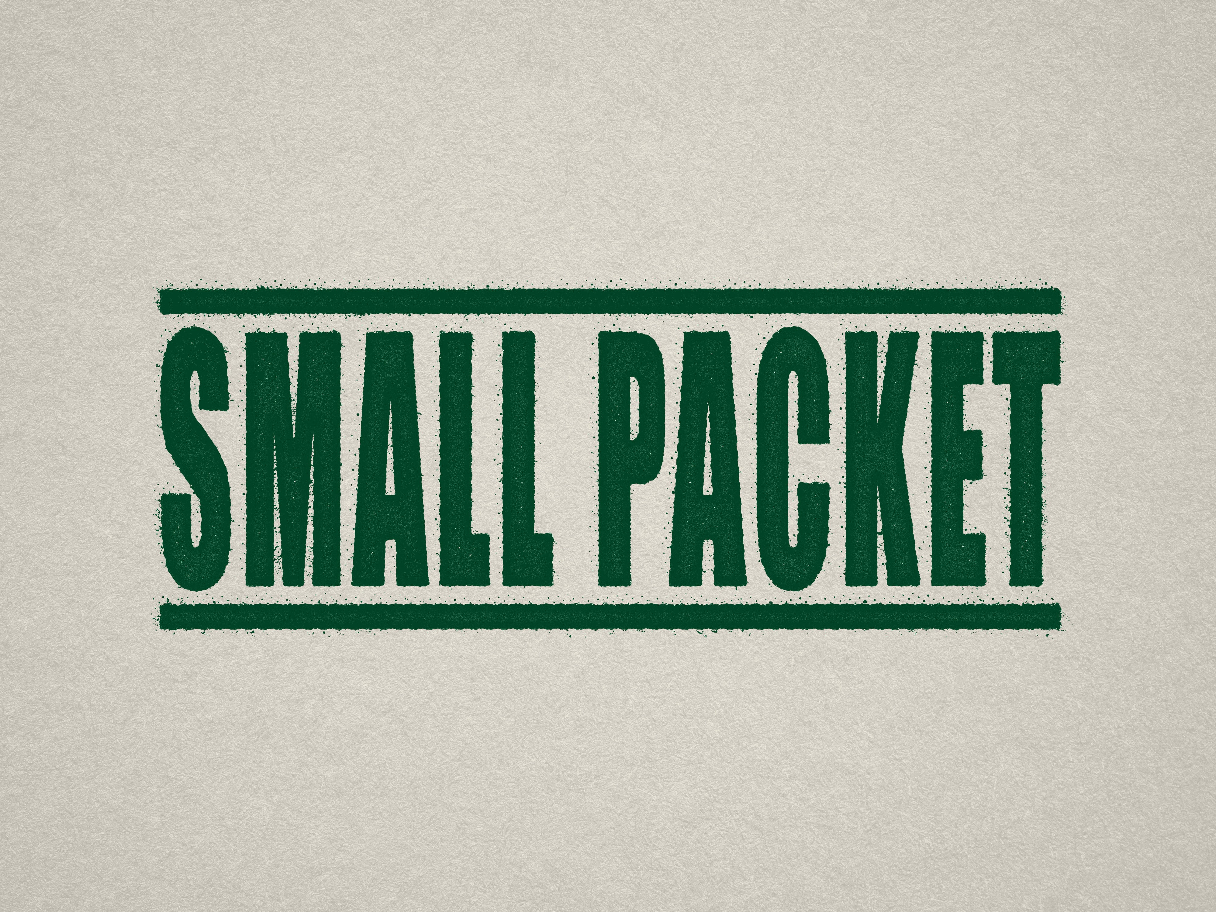 pre-designed shipping logistics stamp "SMALL PACKET" design Green Ink