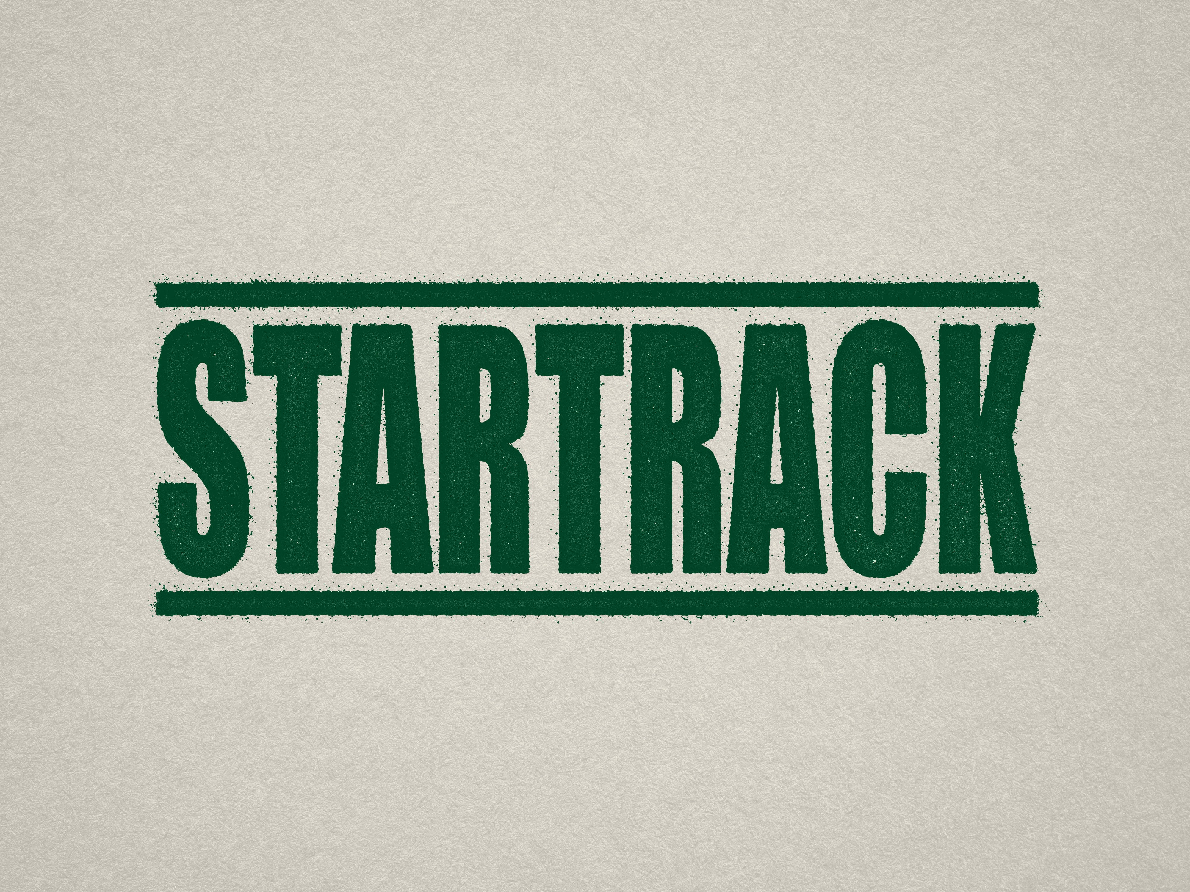 self-inking readymade STARTRACK rubber stamp green ink