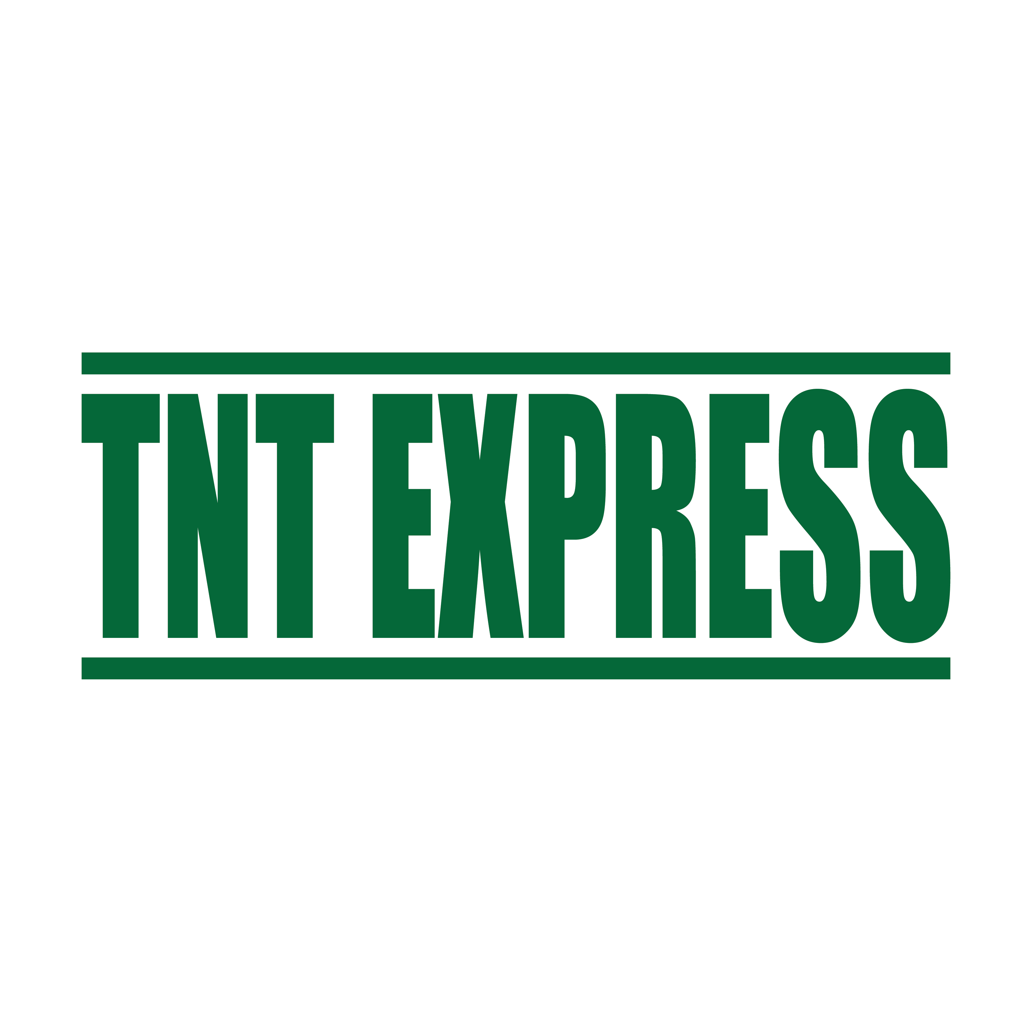 bold TNT Express stamp green ink
