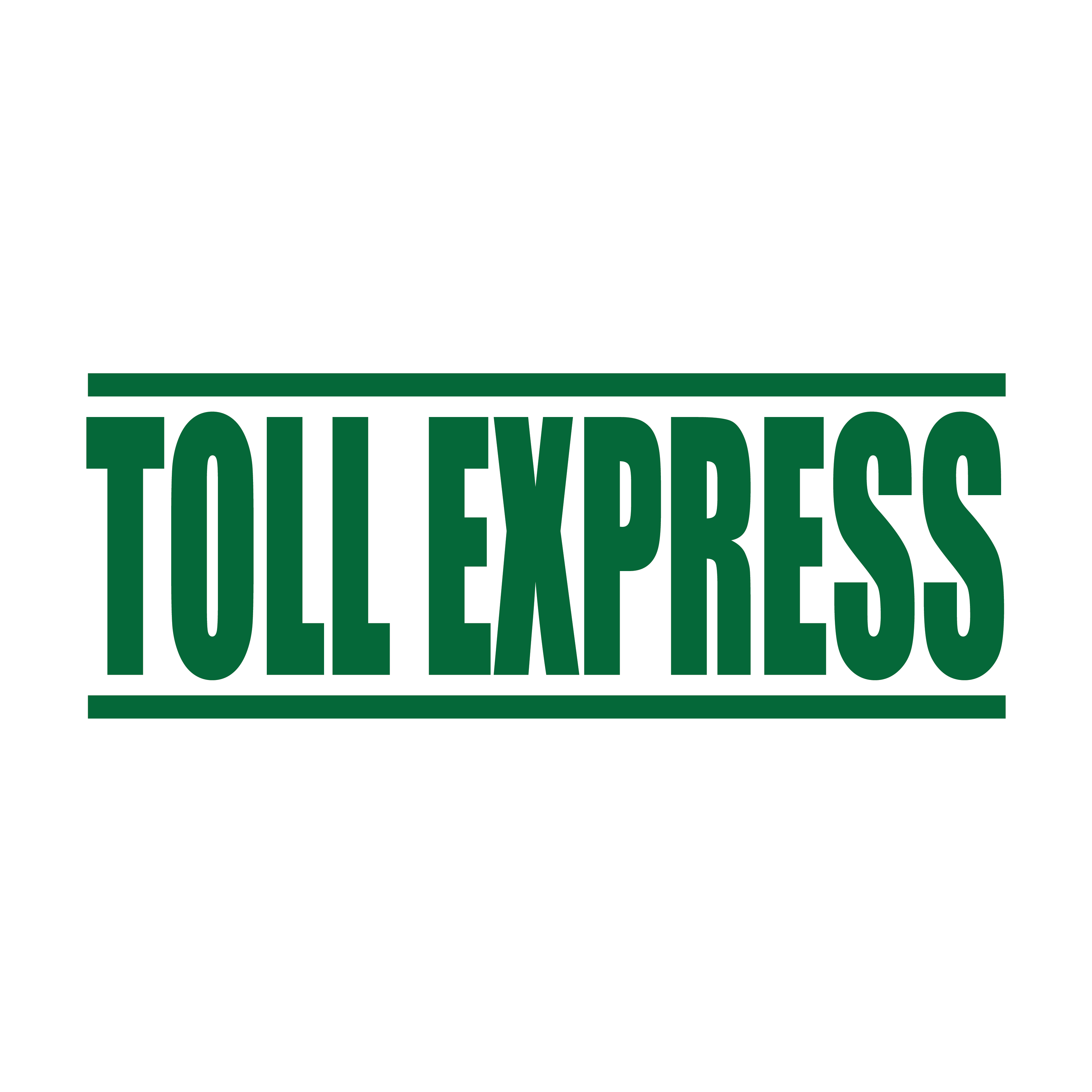 A green self-inking stamp with the text 'TOLL EXPRESS' in bold capital letters.