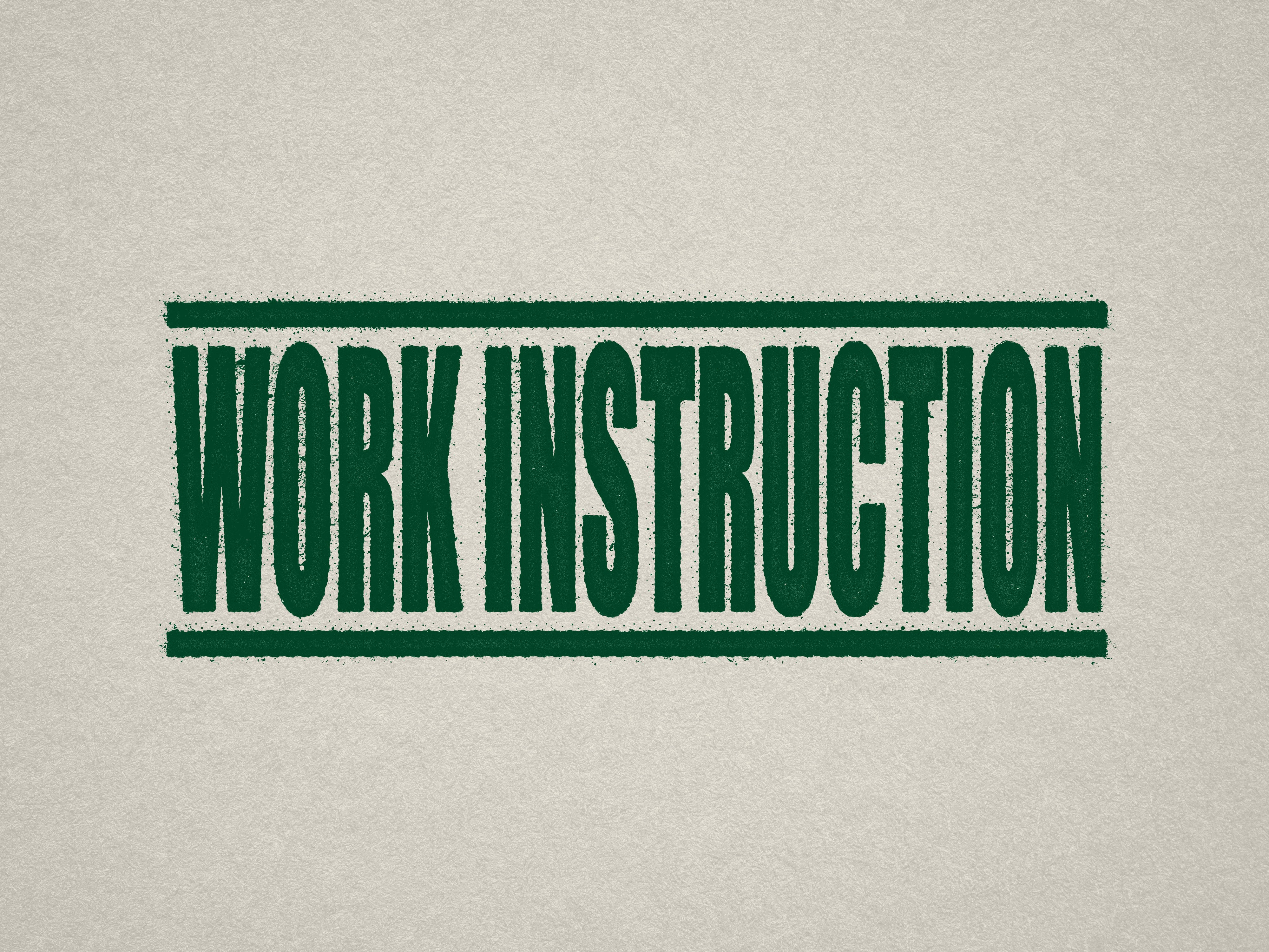 Green Work Instruction Stamp