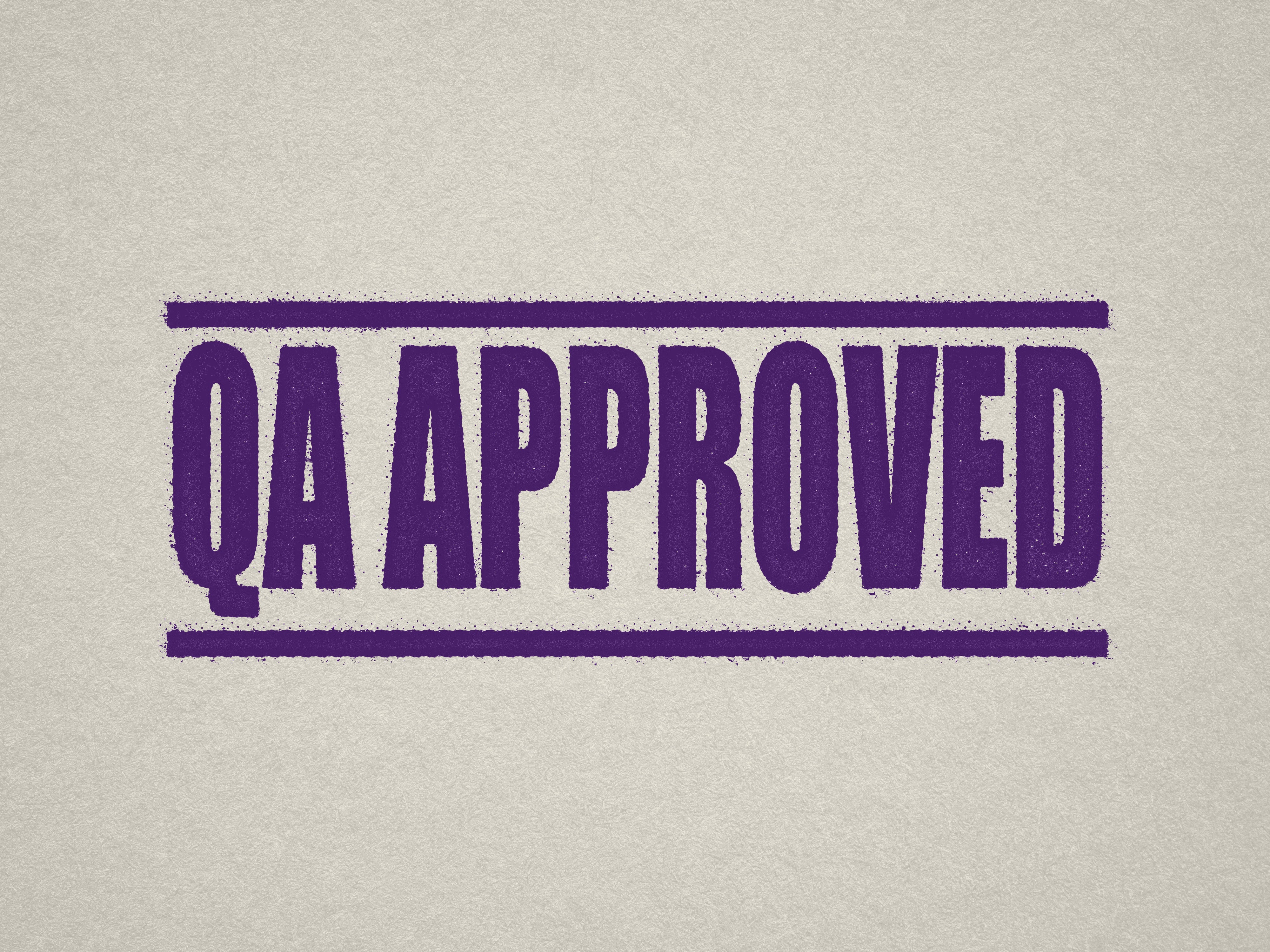 Ready made Quality assurance approved stamp, Violet ink