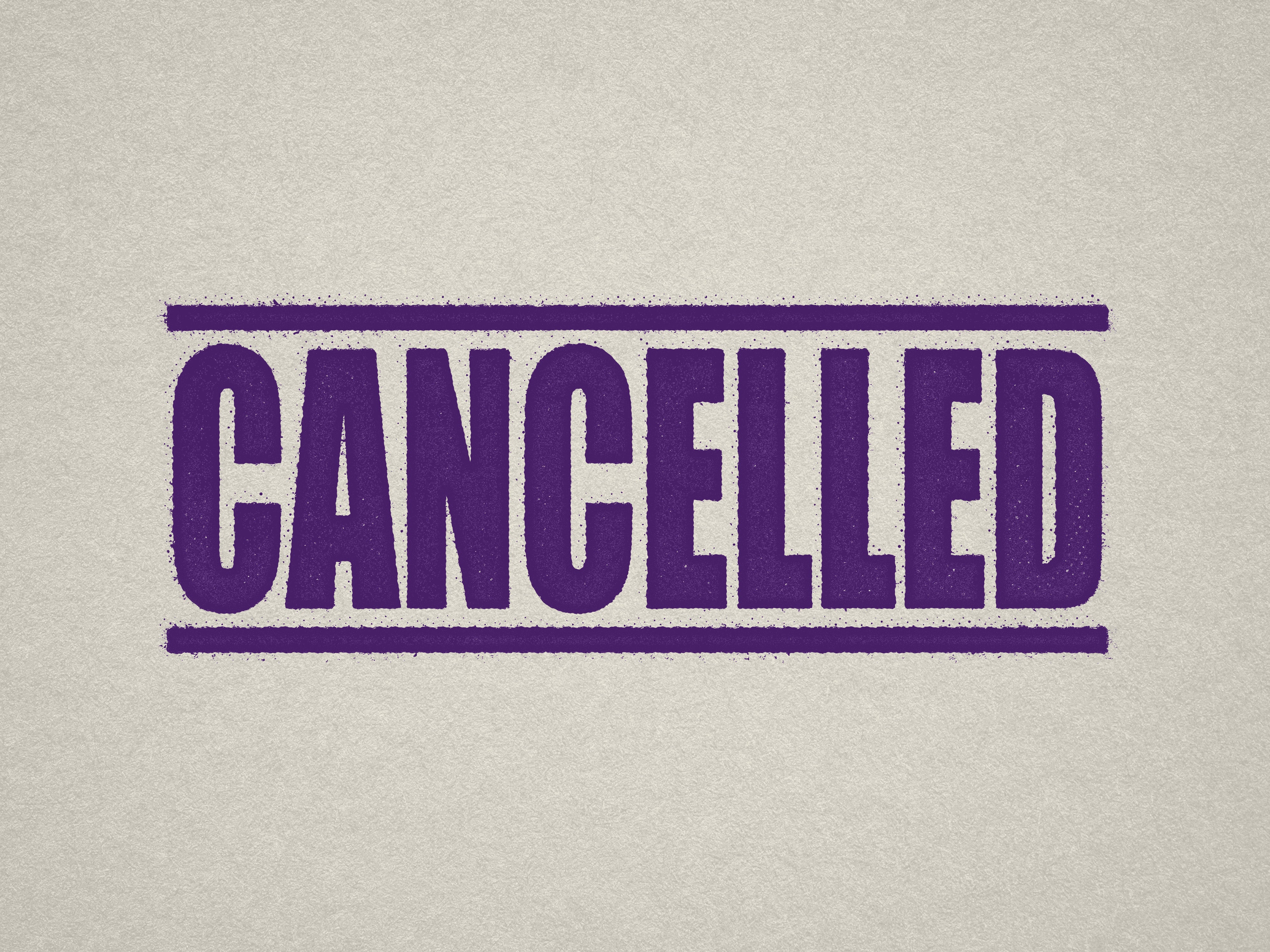 mock up design of 'Cancelled' rubber stamp violet ink in paper background stampers hand stamp office business inventory documents self inking prefill refillable stamps stamping purple