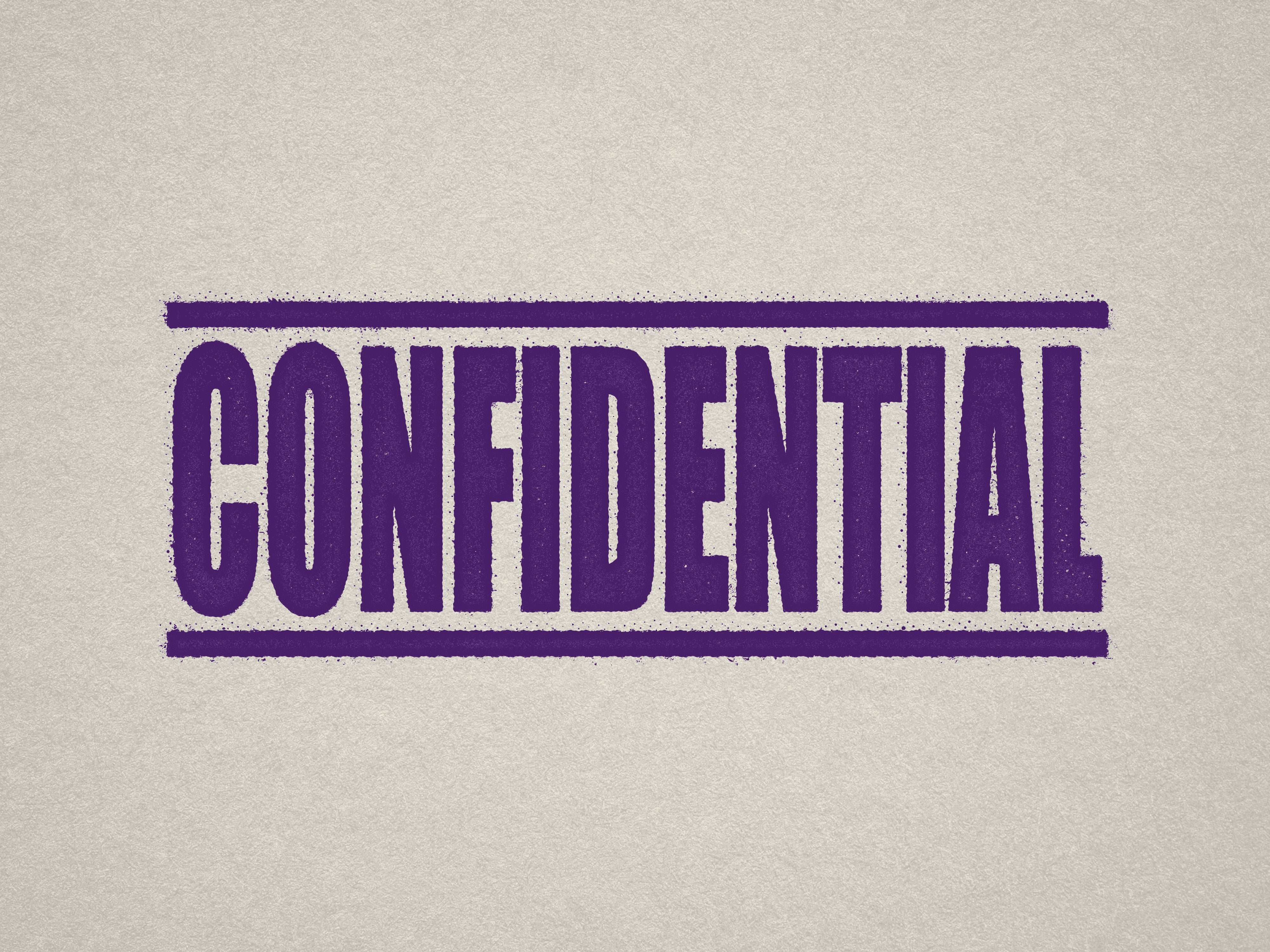 mock up design of 'Confidential' rubber stamp violet ink in paper background stampers hand stamp office business inventory documents self inking prefill refillable stamps stamping purple